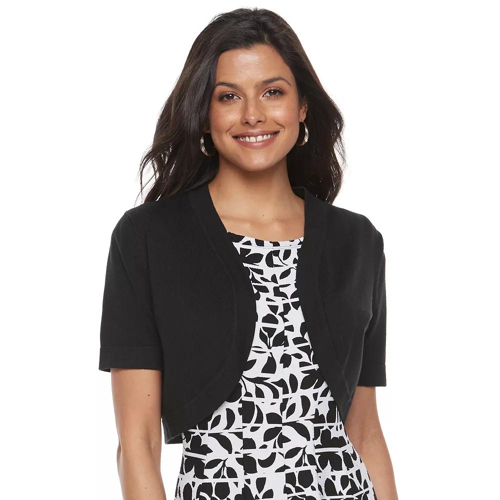 Women's Nina Leonard Open-Front Crop Bolero,  Product Image