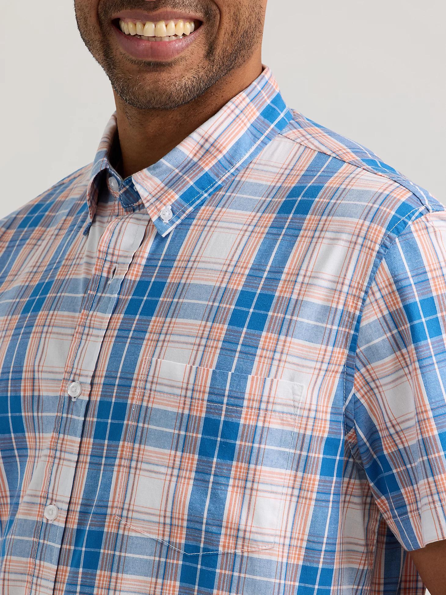 Men's Short Sleeve Madras Plaid Button Down Shirt | Men's Tops & Tees | Lee® Product Image