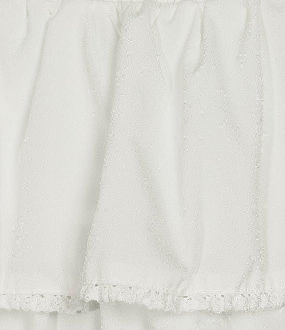 Le Lis Smocked Waist Tiered Lace Trim Mini Skirt Product Image