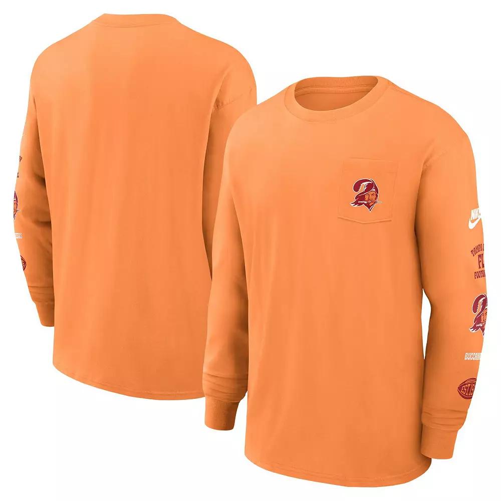 Men's Nike Orange Tampa Bay Buccaneers Rewind Heavy Max 90 Pocket Long Sleeve T-Shirt,  Product Image