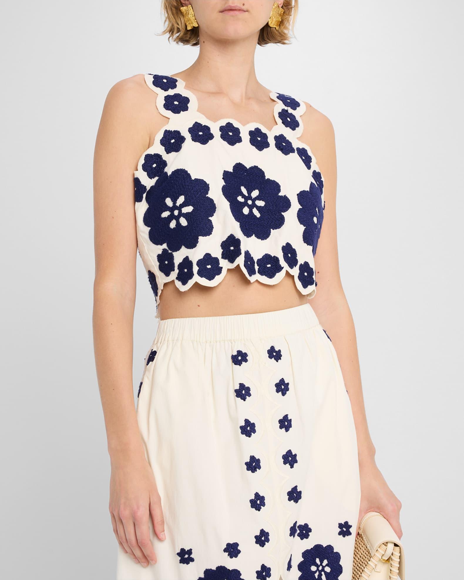 Catrine Embroidered Crop Top Product Image