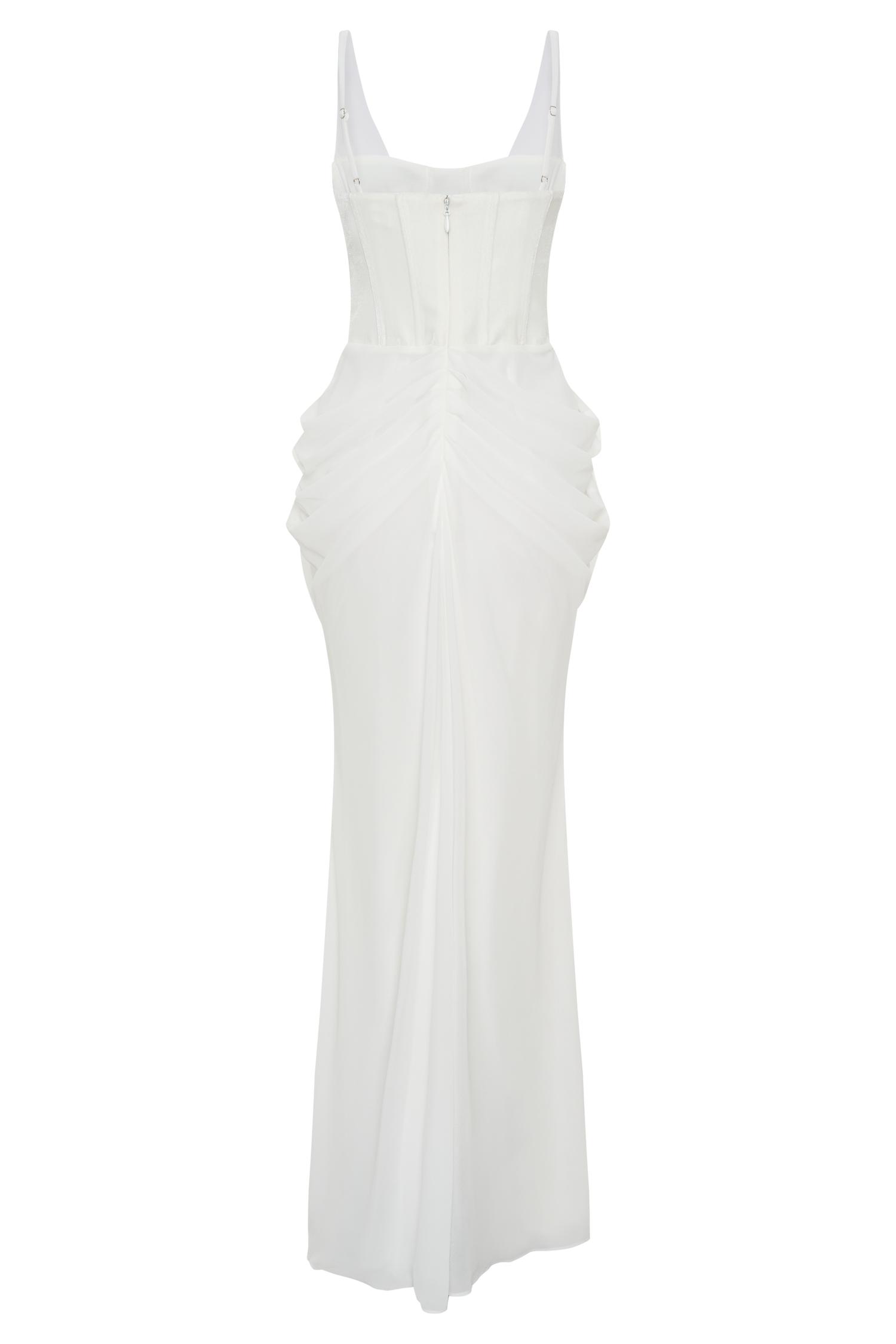 Roxanne Velvet Corset Maxi Dress - White Product Image