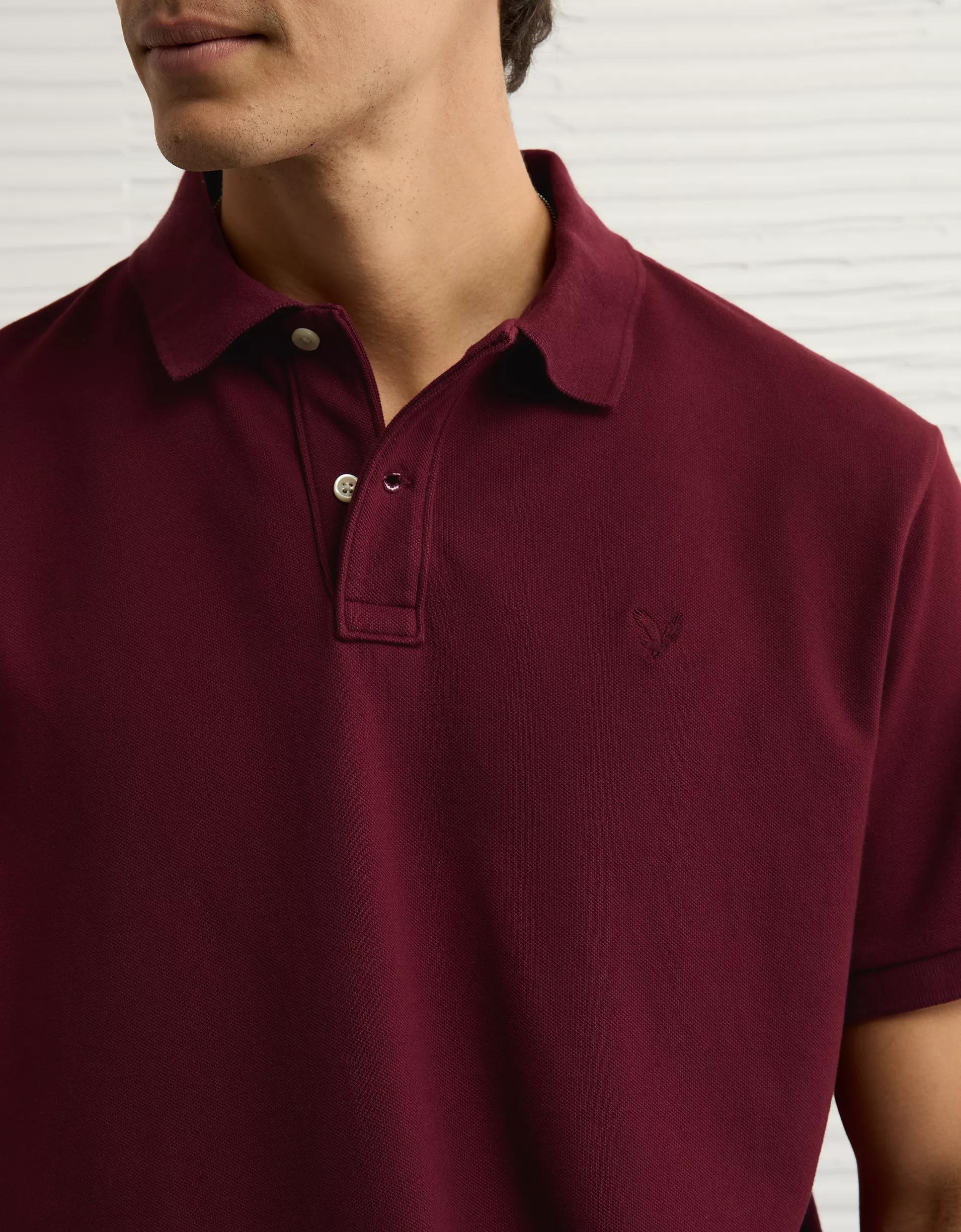 AE Lived-In Stretch Pique Polo Shirt Product Image
