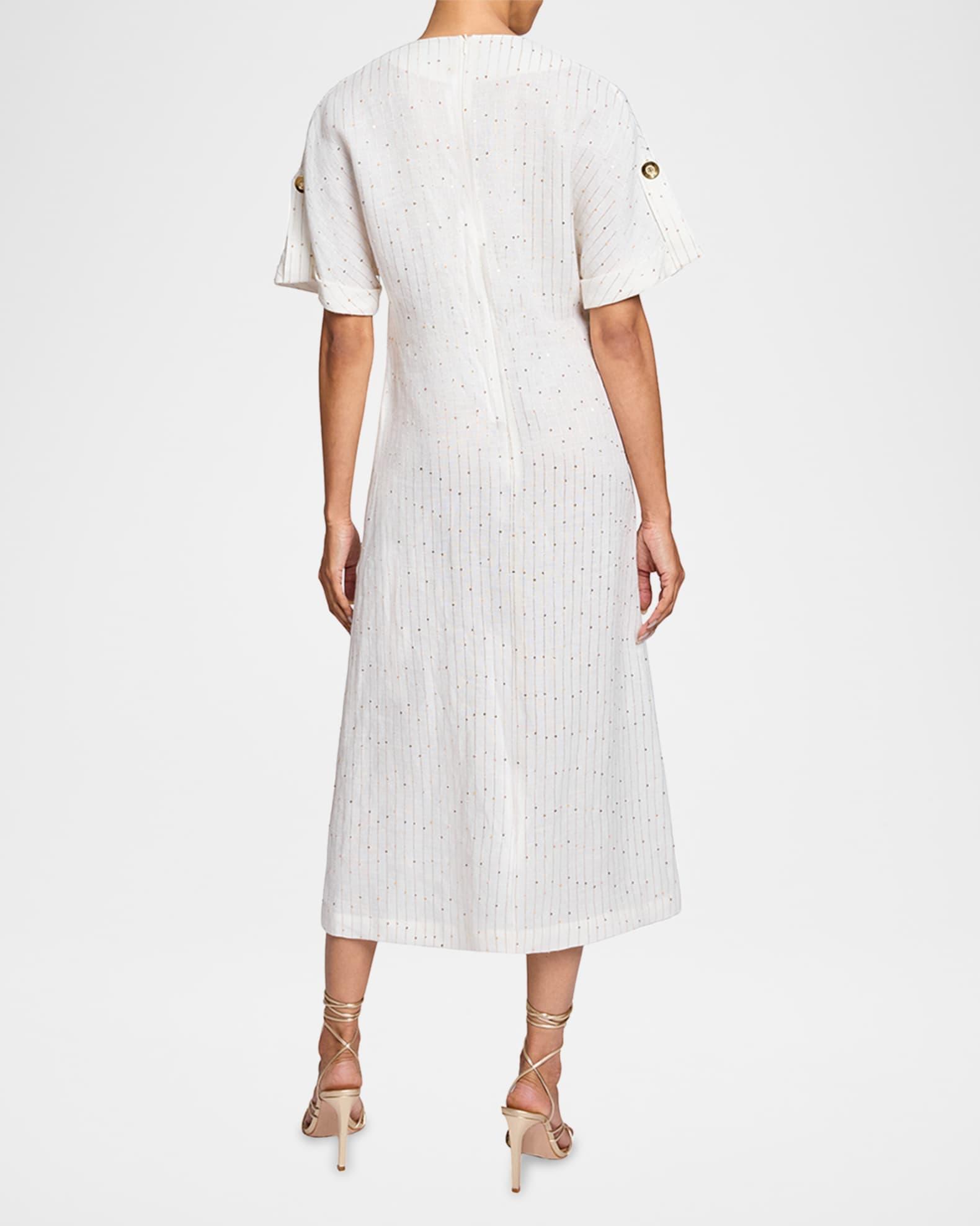 Serafina Sequin-Embroidered Midi Dress Product Image