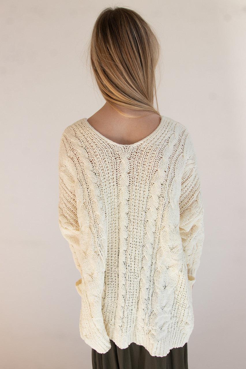 Oversized Cable Knit Open Front Cardigan Product Image