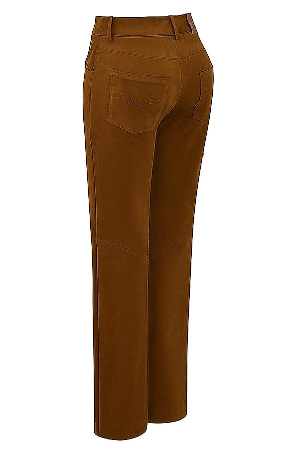 Apollo  tan vegan suede trousers - sale Product Image