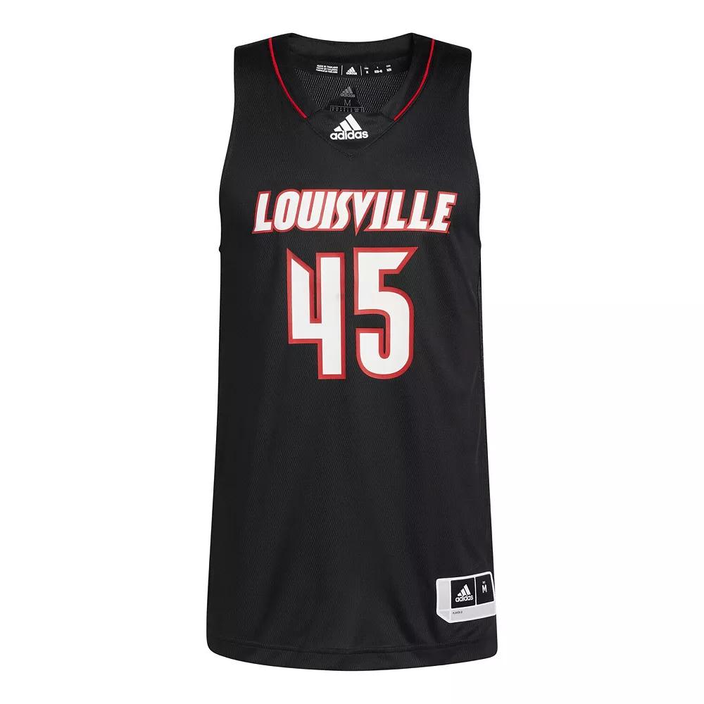 Men's adidas #45 Black Louisville Cardinals Swingman Jersey,  Product Image