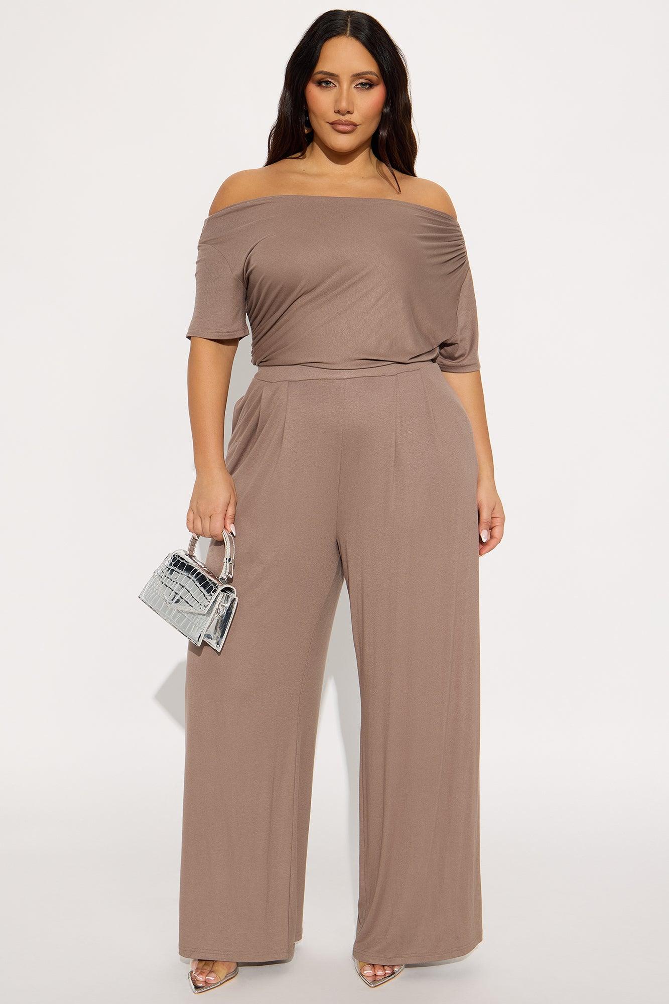 Francesca Rayon Blend Jumpsuit - Taupe Female Product Image