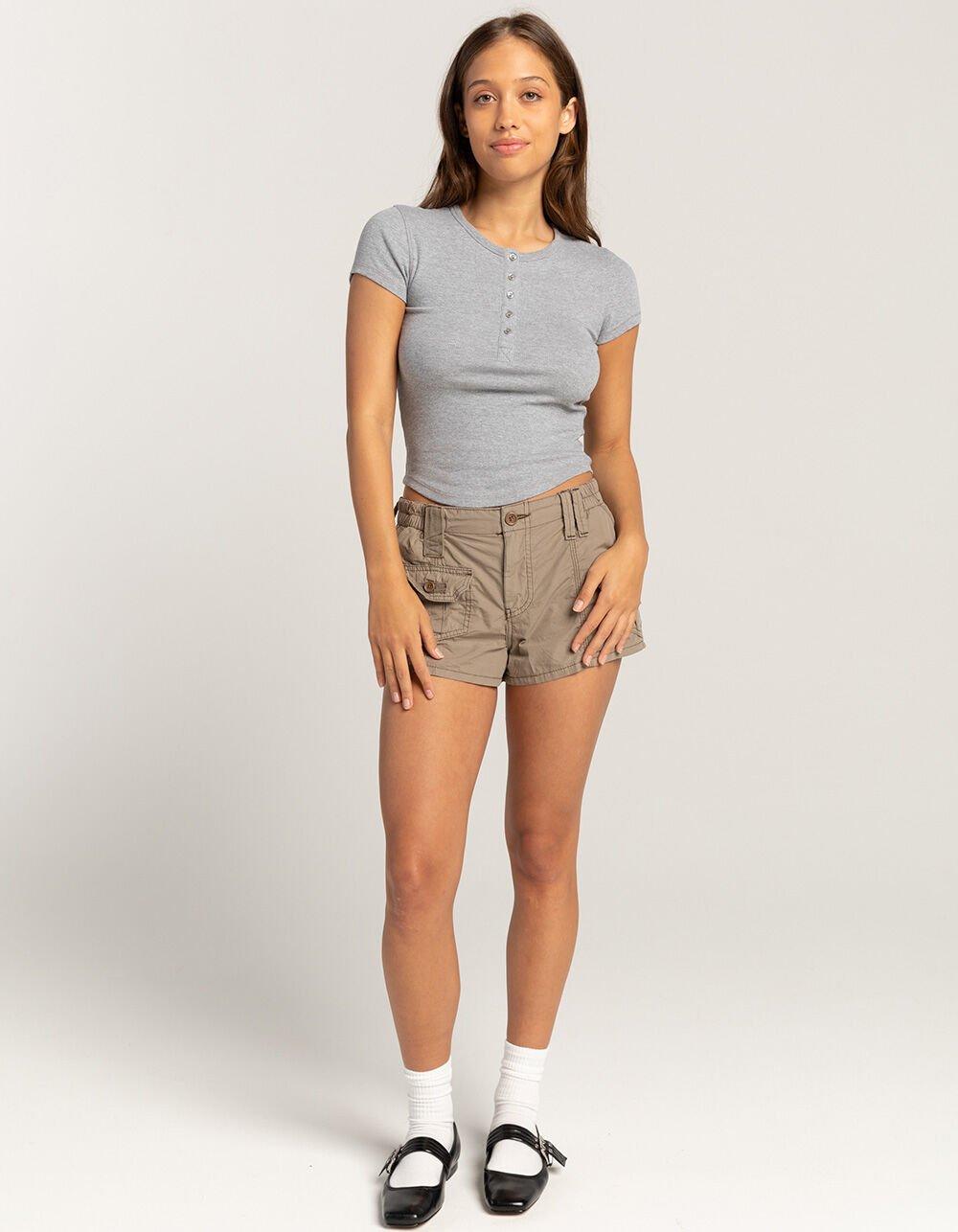 BDG Urban Outfitters Y2K Womens Mini Cargo Shorts - OLIVE Product Image