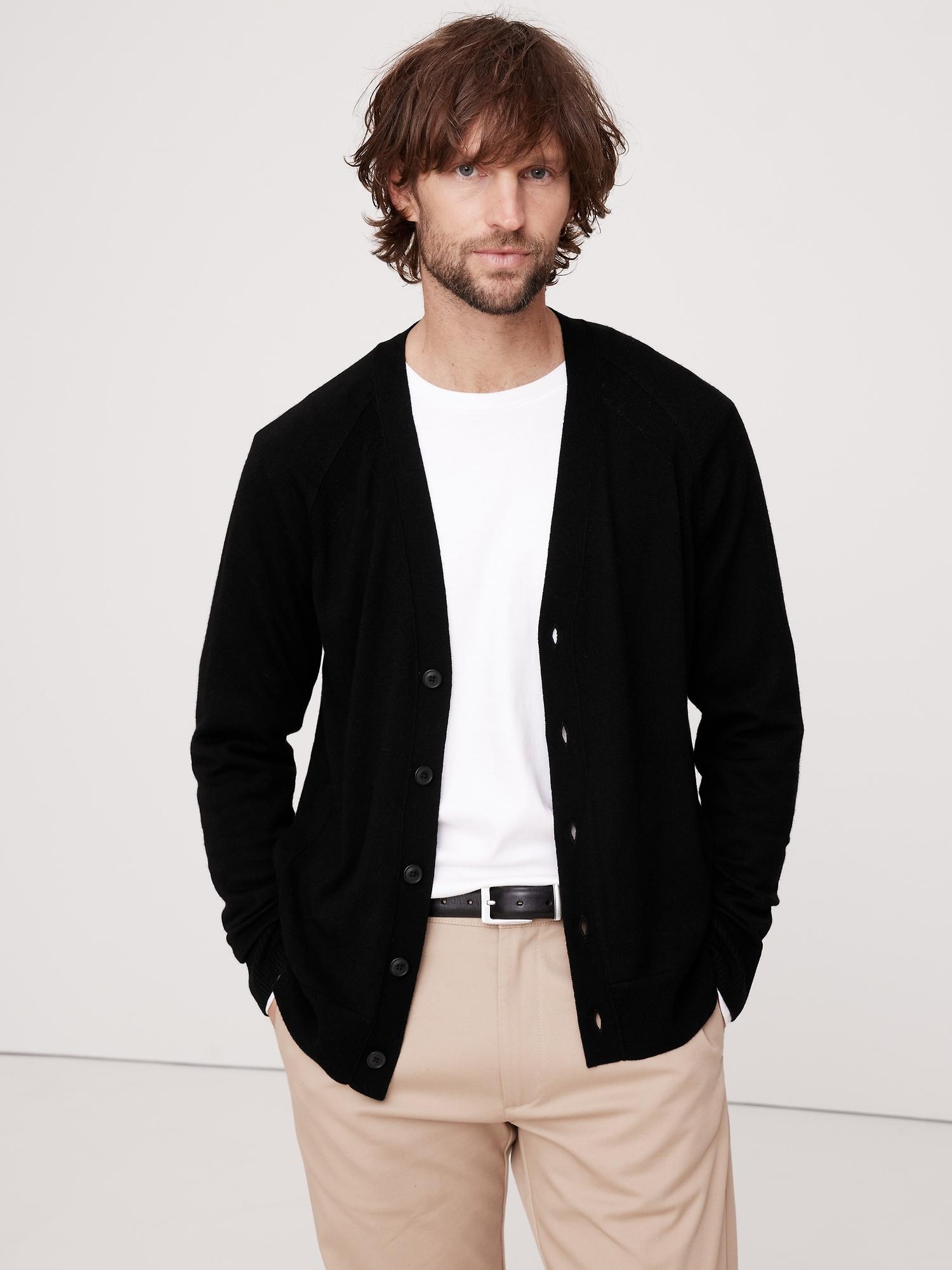 Italian Merino Cardigan Sweater Product Image