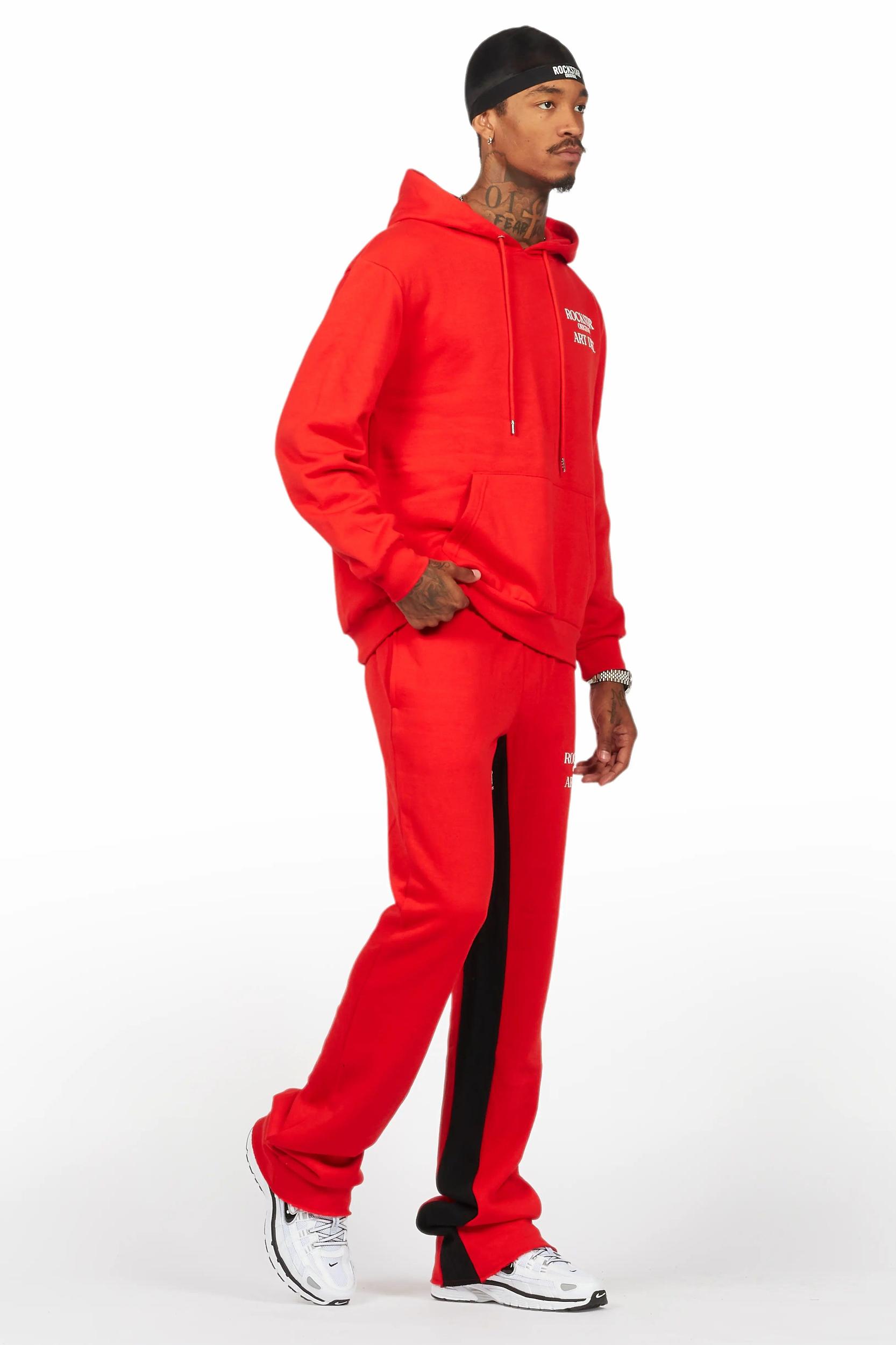 Briggs Red Hoodie/Baggy Fit Pant Set Male Product Image