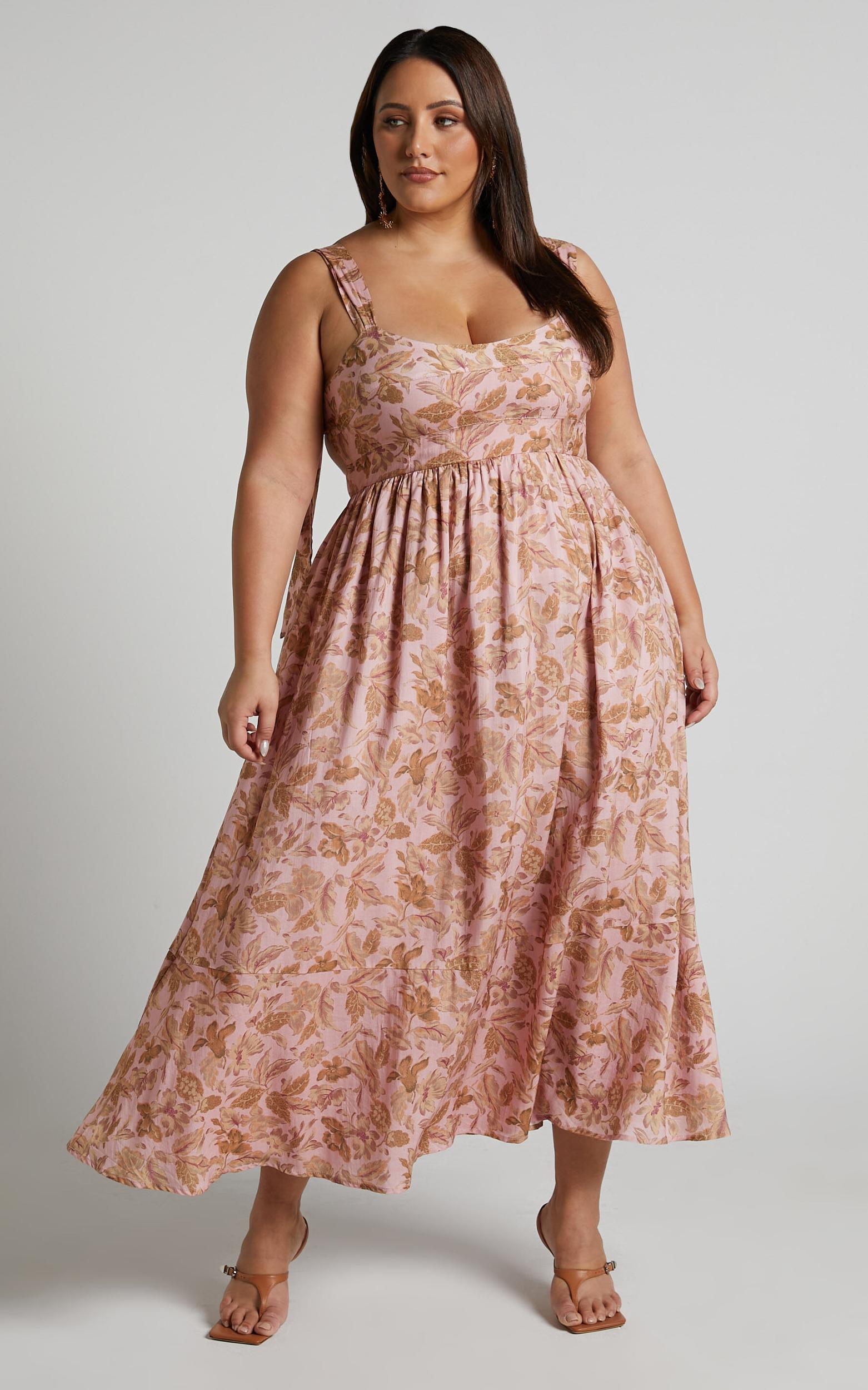 Amalie The Label - Kai Double Tie Back Midi Dress in Vahala Print Product Image