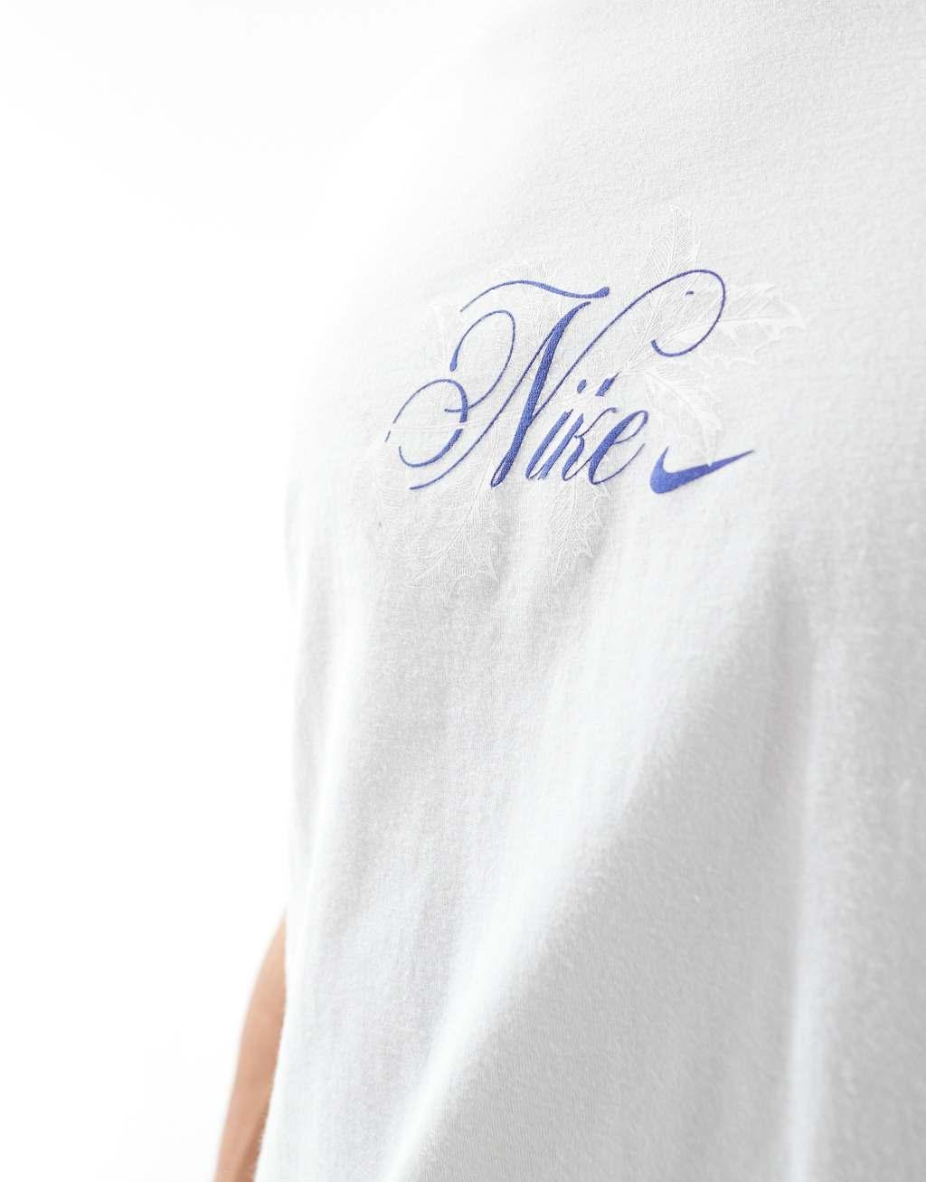 Nike 'Tis The Season logo T-shirt in gray Product Image