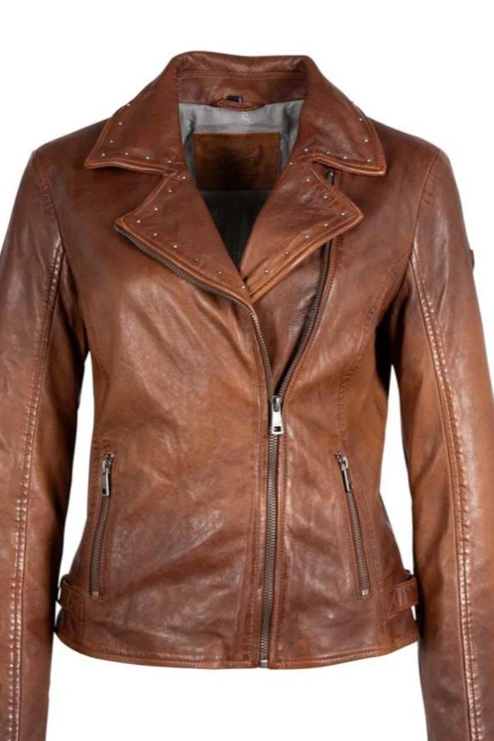 Ombre Studded Leather Jacket Product Image