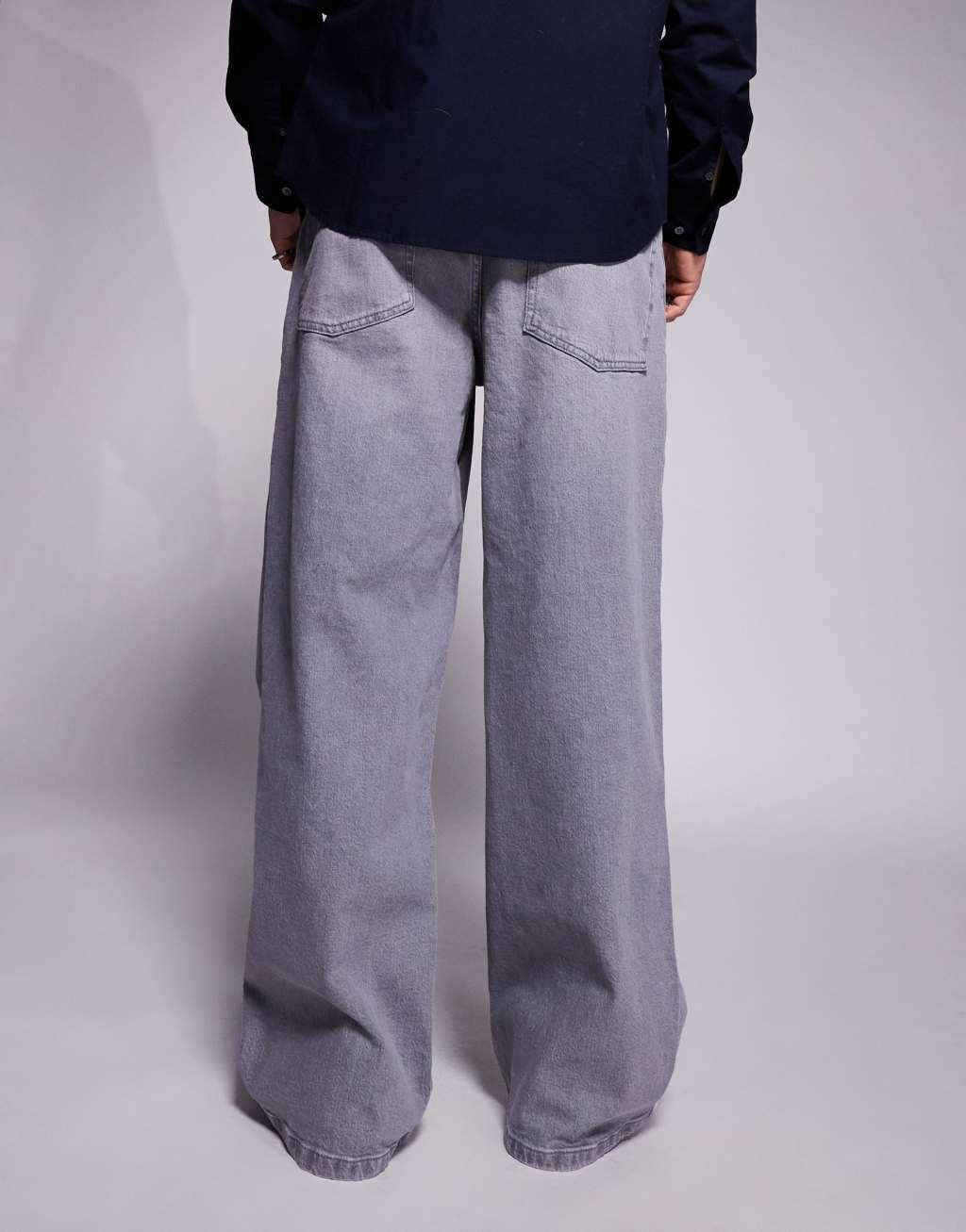 ASOS DESIGN super baggy jeans in gray Product Image