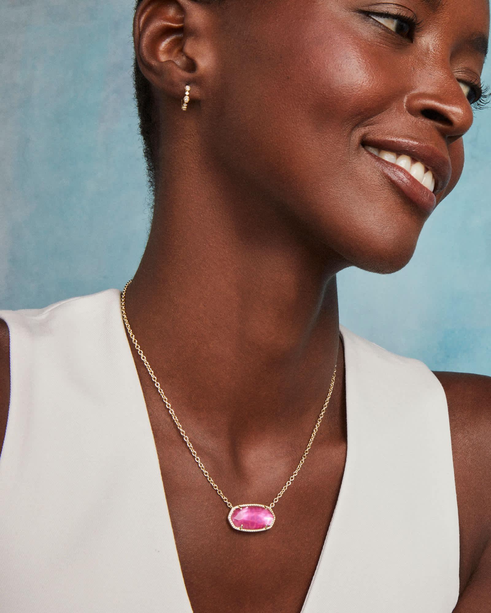 Elisa Gold Statement Short Pendant Necklace Product Image