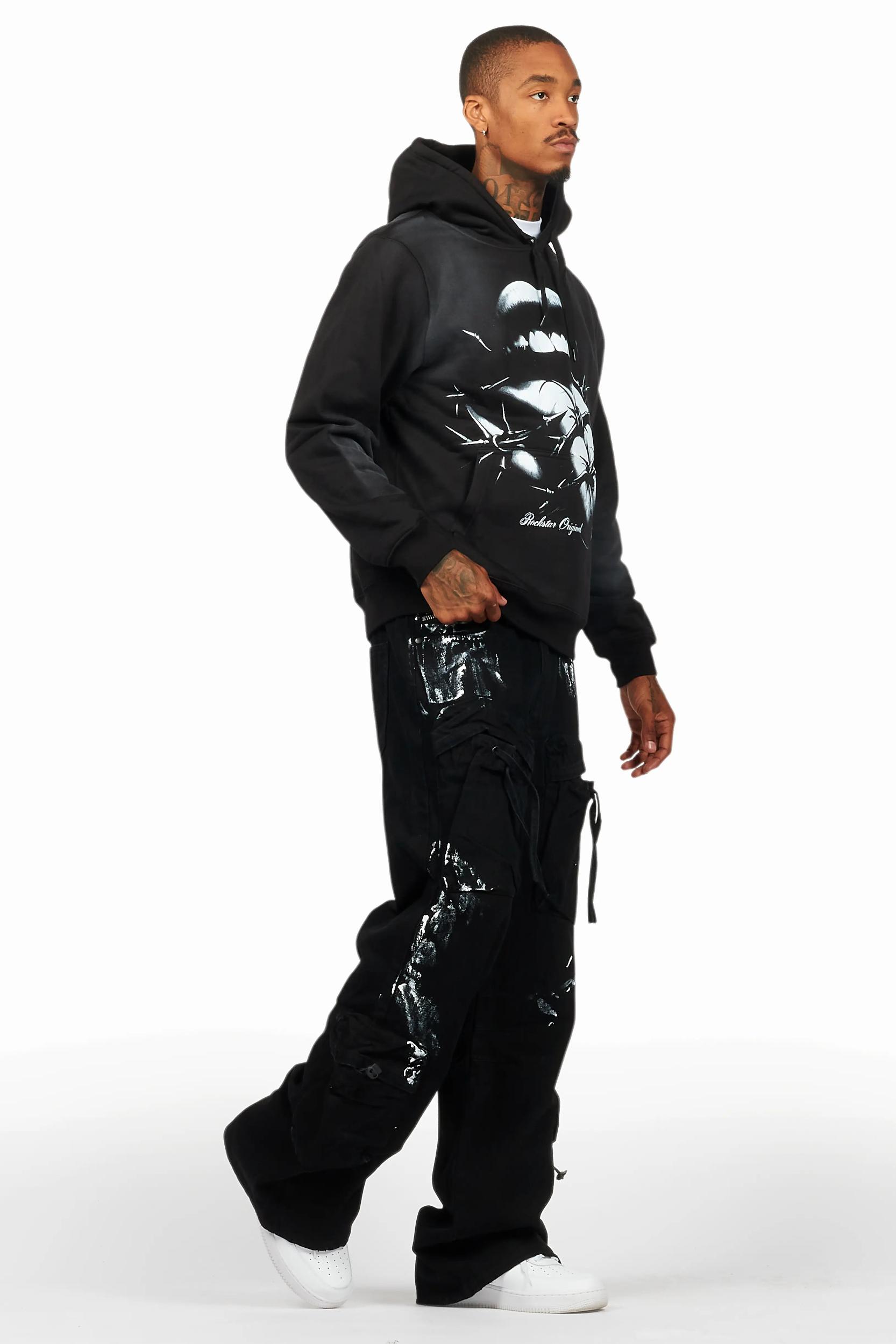 Schmear Black/White Hoodie/Baggy Fit Jean Bundle Male Product Image