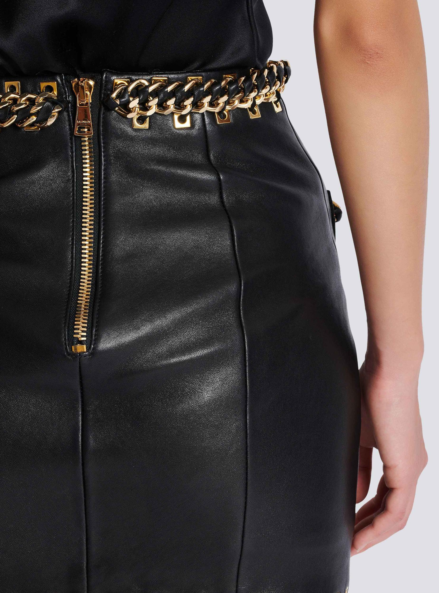 Short lambskin skirt with chains Product Image