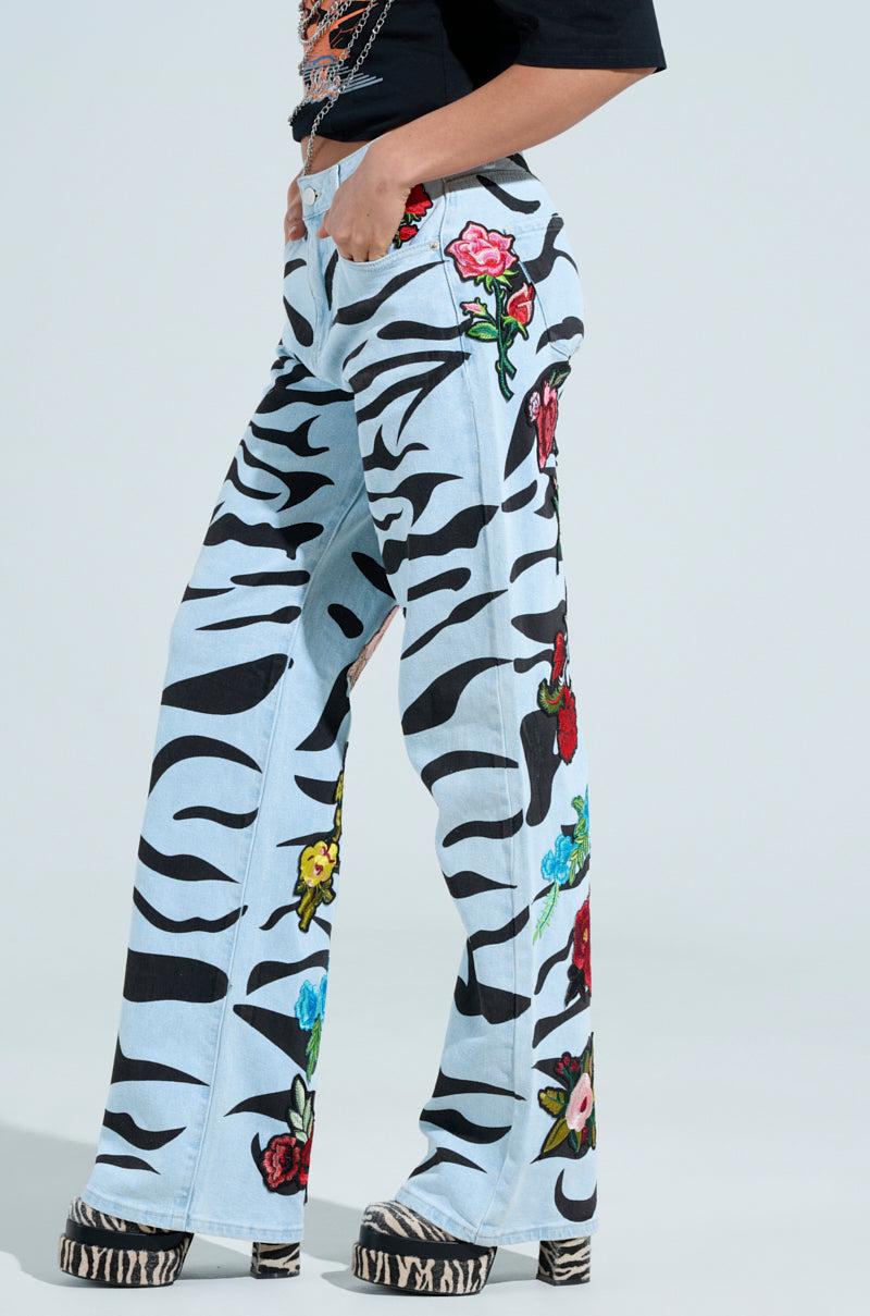 SLEEPING WITH ROSES DENIM PANT Product Image