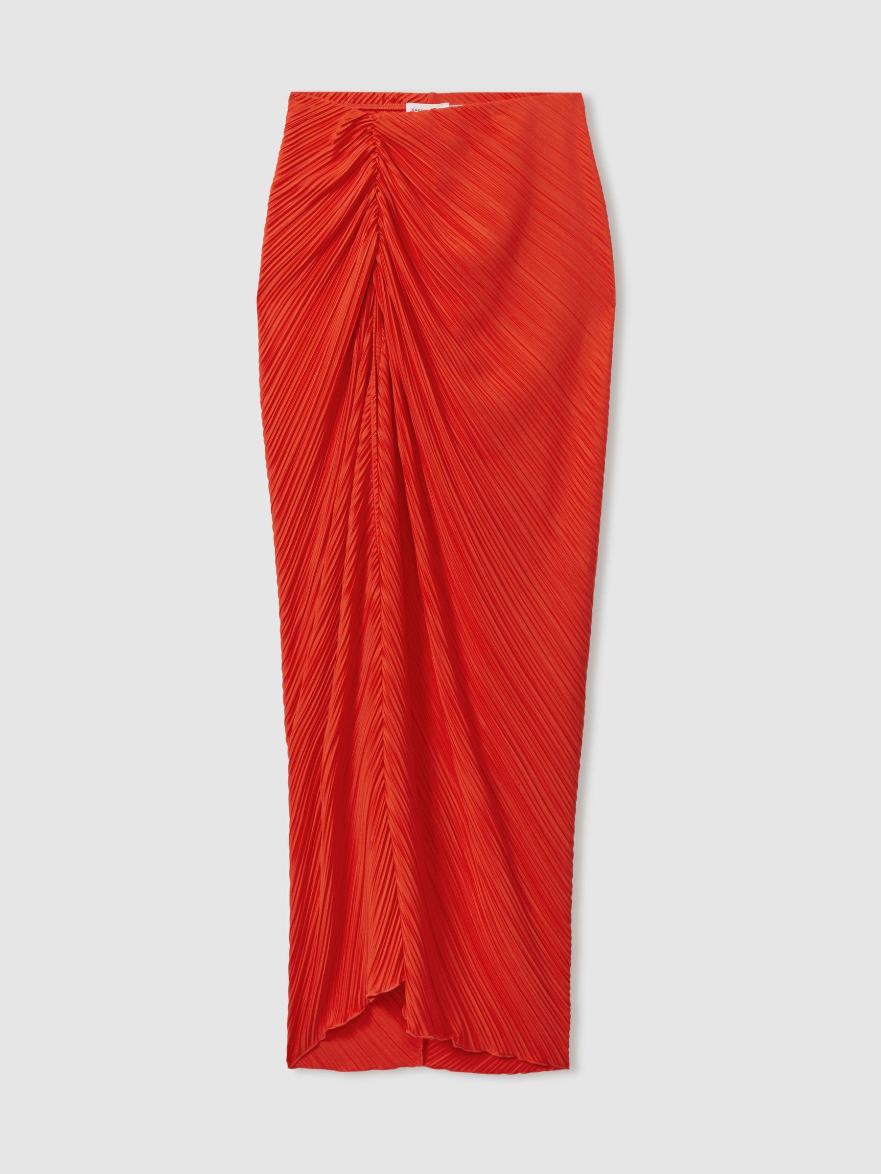 Good American Plisse Beach Cover-Up Sarong in Red Product Image