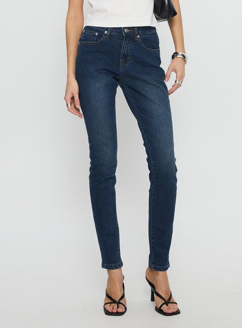 Illyssa Mid Rise Skinny Jeans Mid Blue Wash Product Image