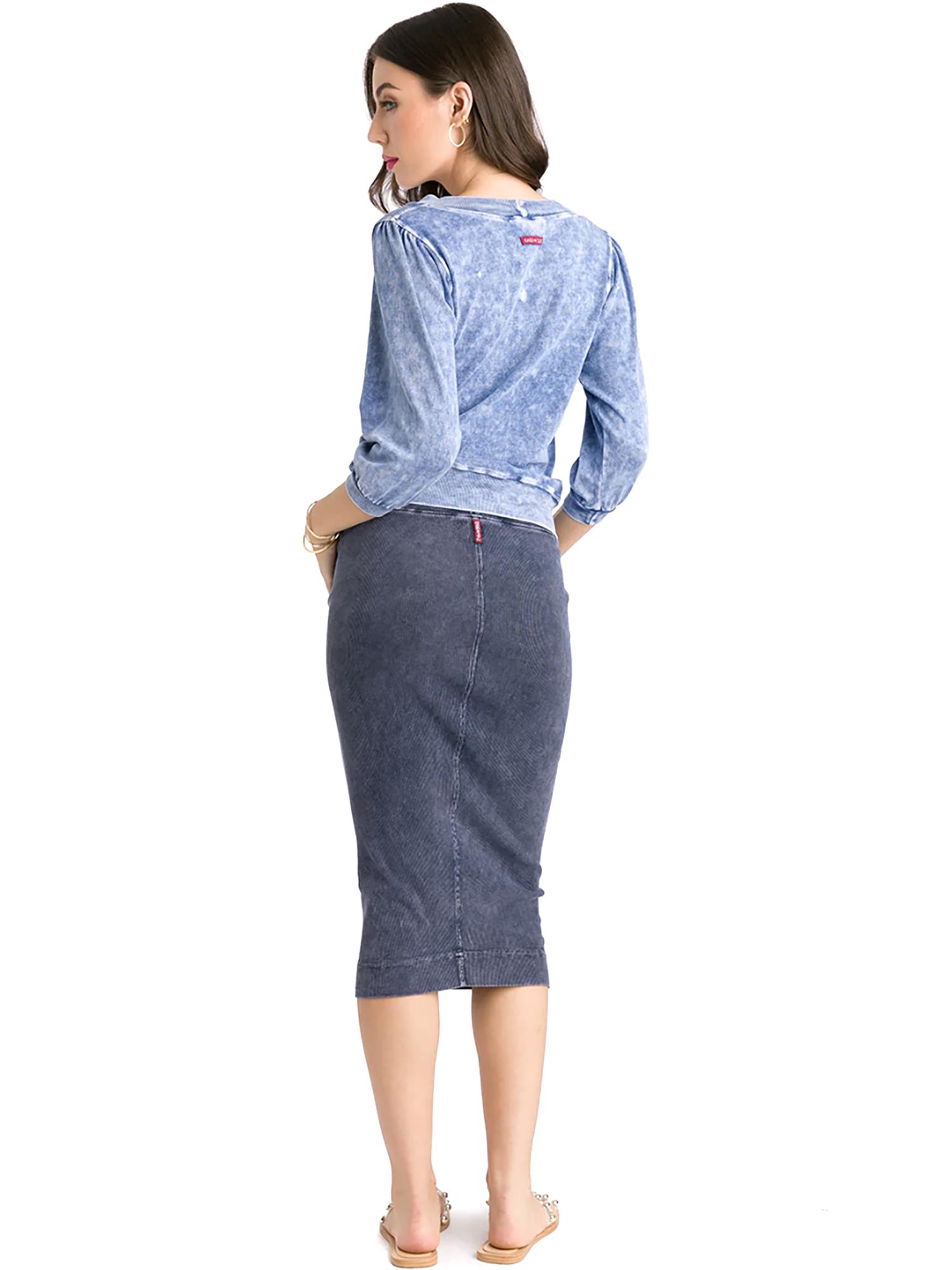 Hard Tail Midi Ribbed Pencil Skirt CS-104 Product Image