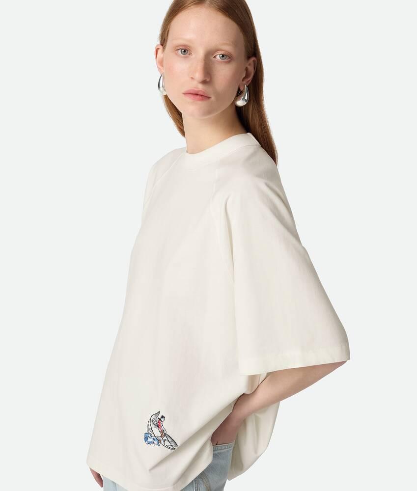 Women's Soft Cotton Jersey T-Shirt in Chalk Product Image