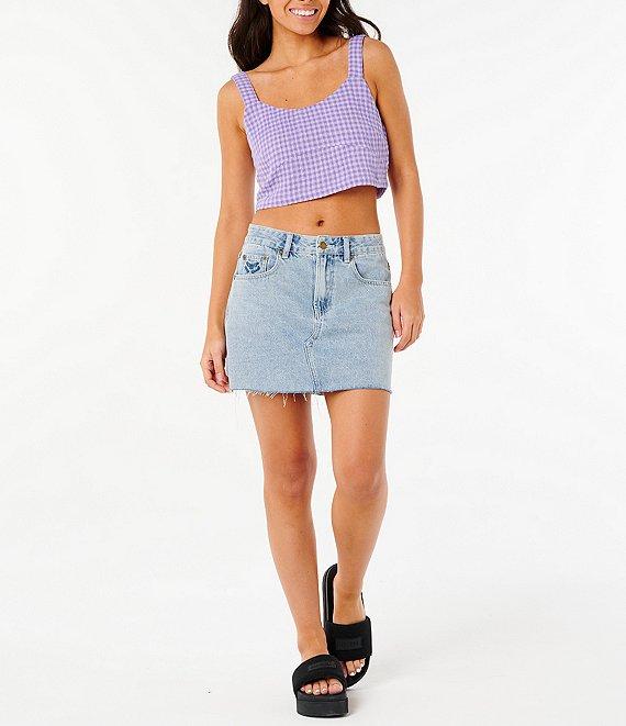 Rip Curl Premium Surf Checked Cropped Tank Top Product Image