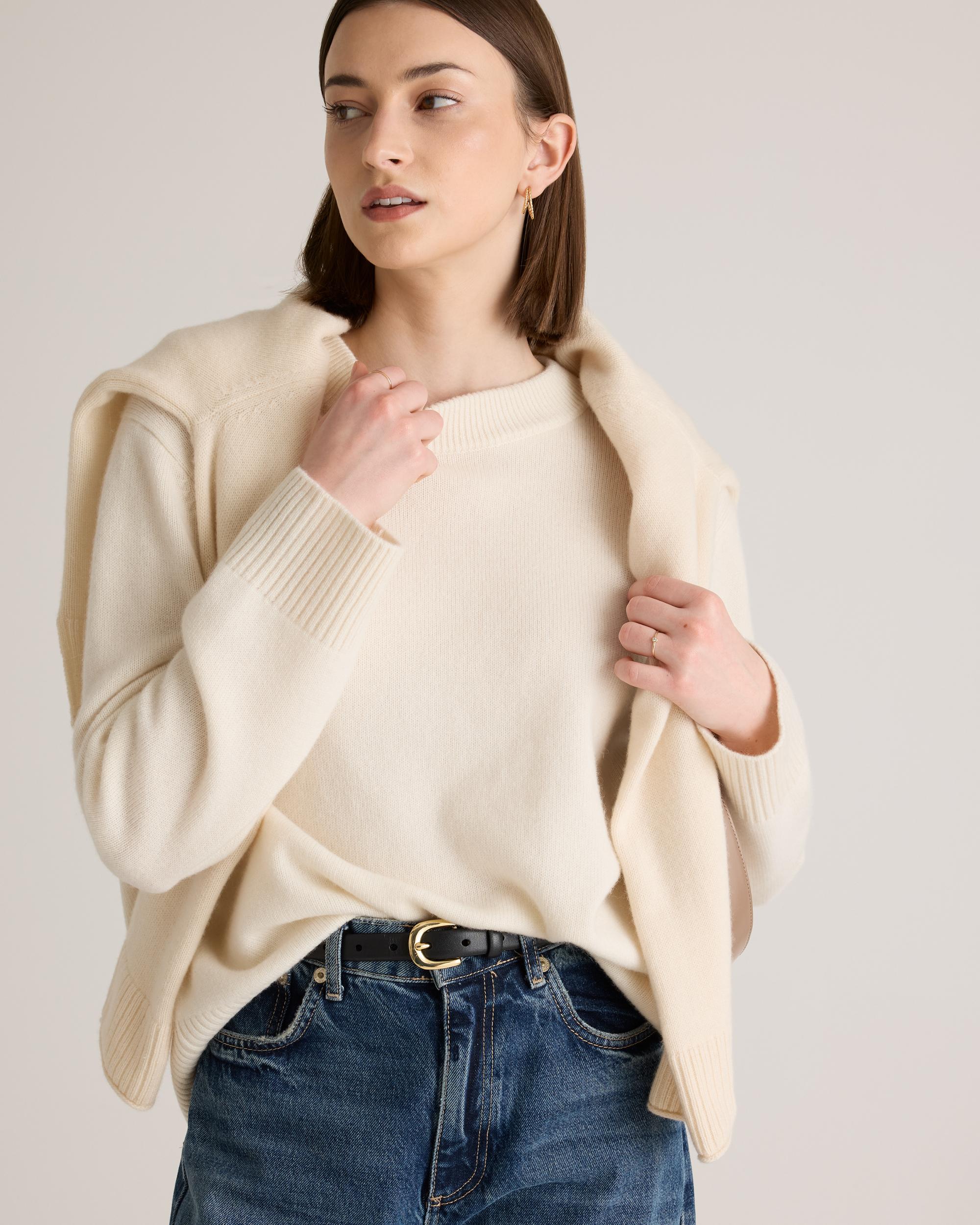 Quince | Women's Mongolian Cashmere Oversized Crewneck Sweater Product Image