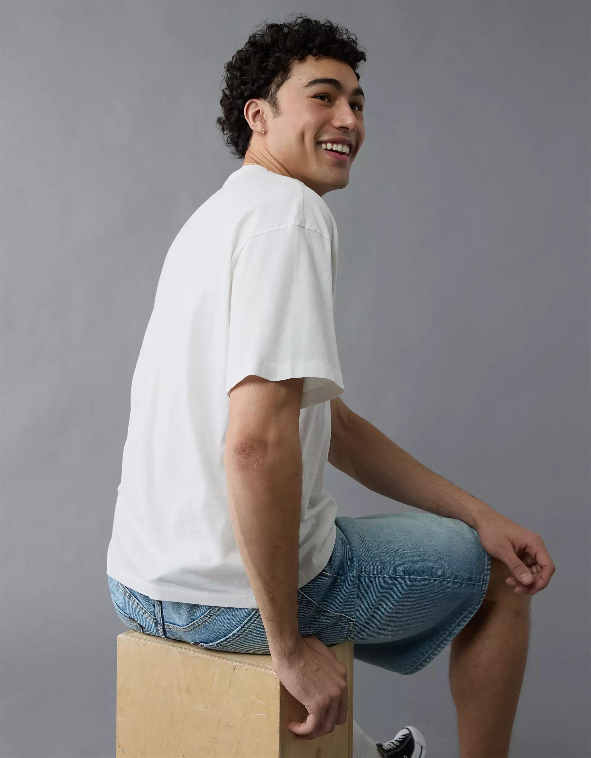 AE Boxy Linen-Blend T-Shirt Product Image