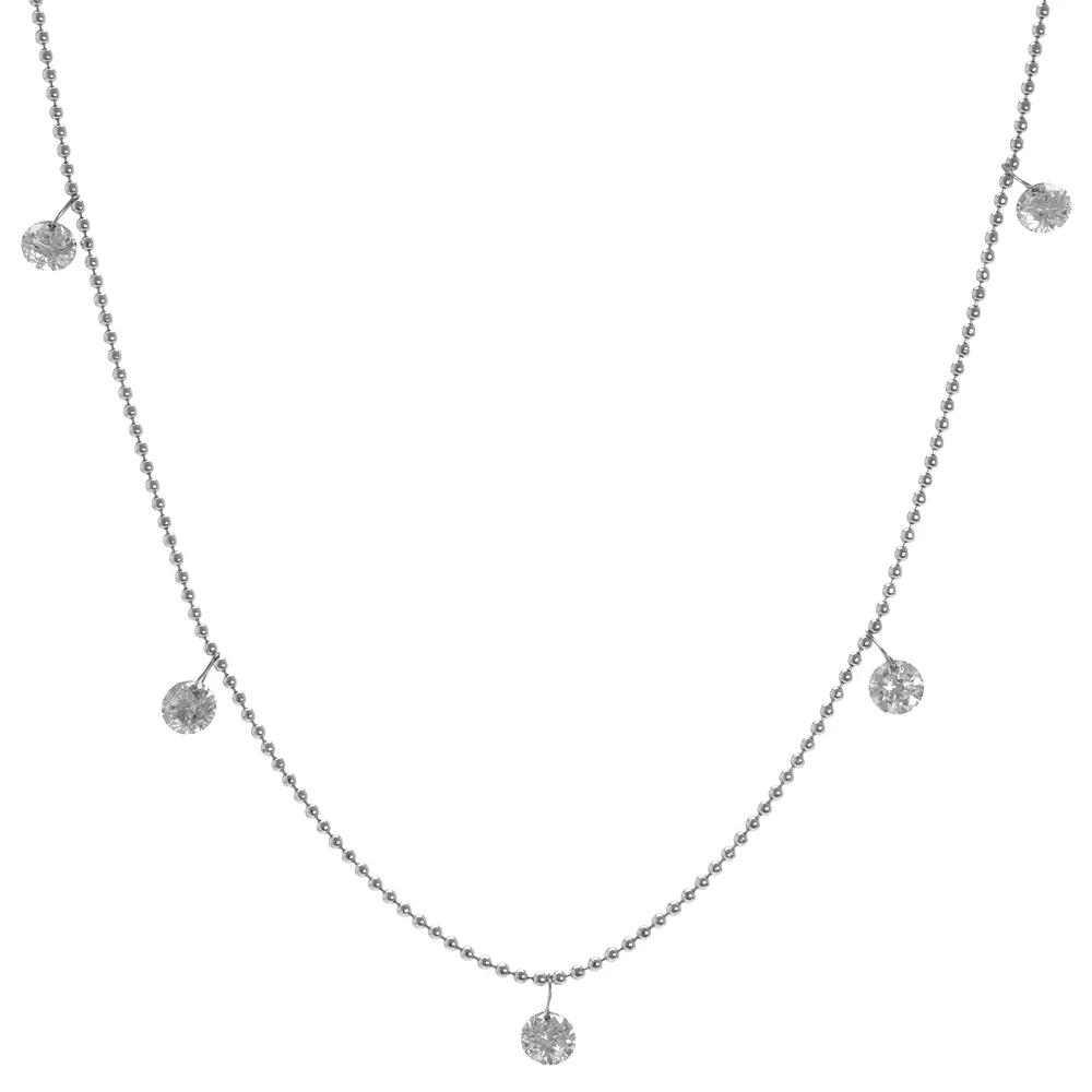 Luxle 18k White Gold 1/2 Carat T.W. 5 Diamond Dangle Necklace, Women's, Size: 18", 14k White Gold Product Image