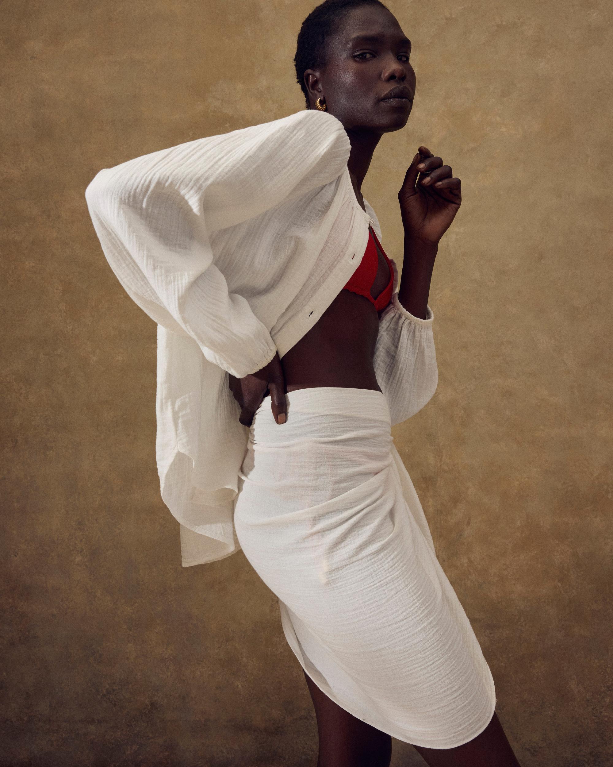 Quince | Women's Gauze Peasant Blouse Organic Cotton Product Image