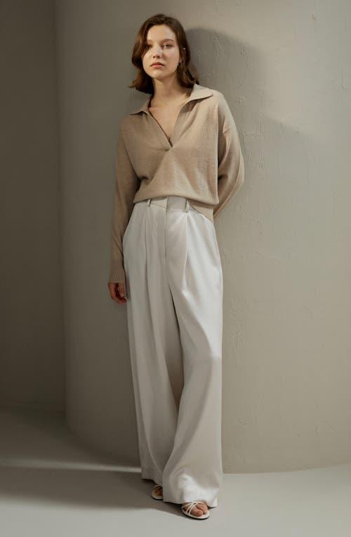 Lilysilk Women's V Neck Cashmere Polo Sweater Product Image