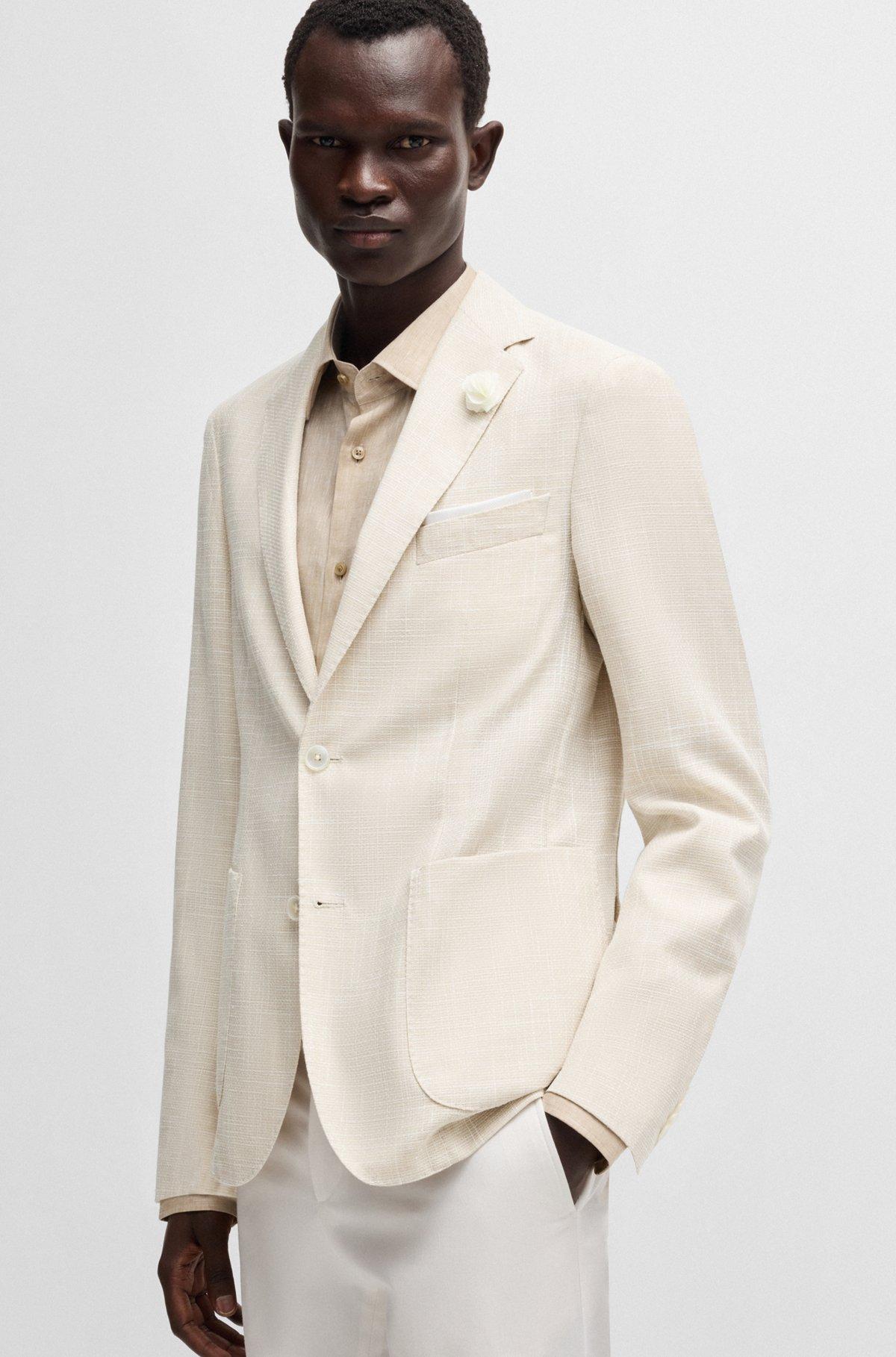 Slim-fit blazer in micro-patterned fabric Product Image