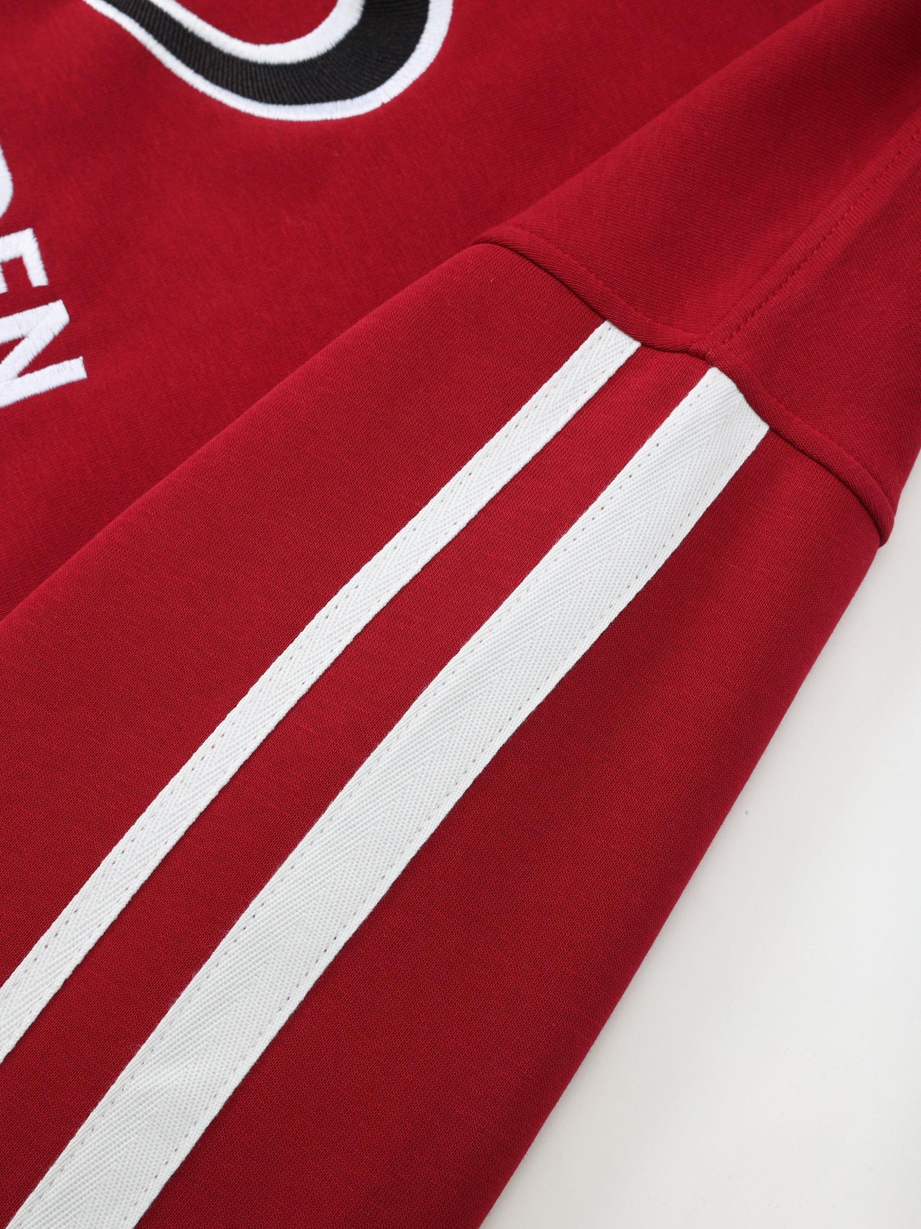 Aelfric Eden Color Blocking Embroidery Pullover Hoodie Product Image