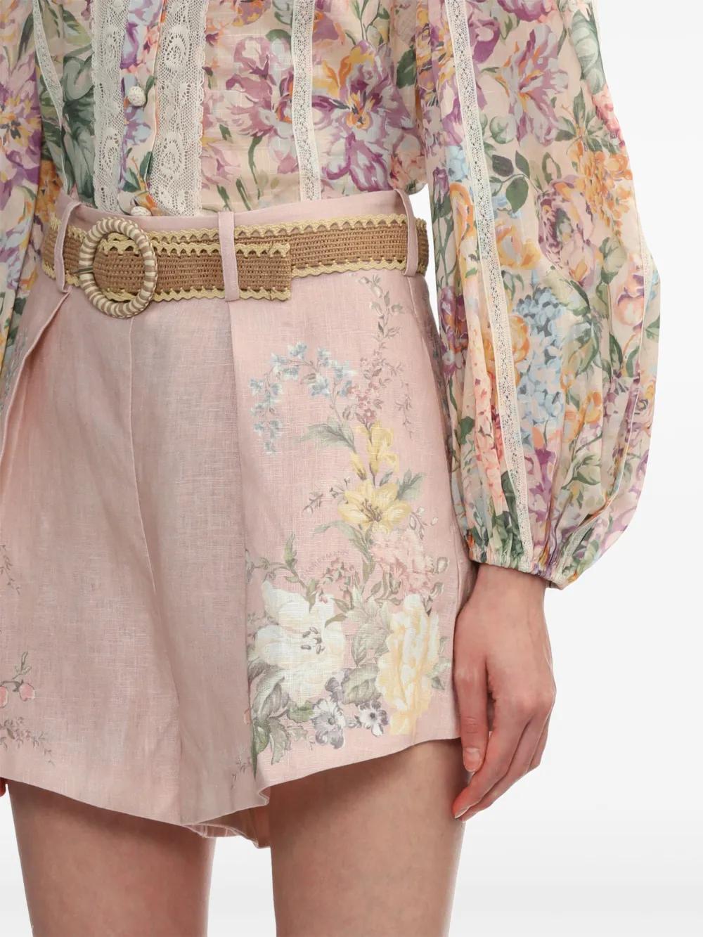 Waverly floral-print linen shorts Product Image
