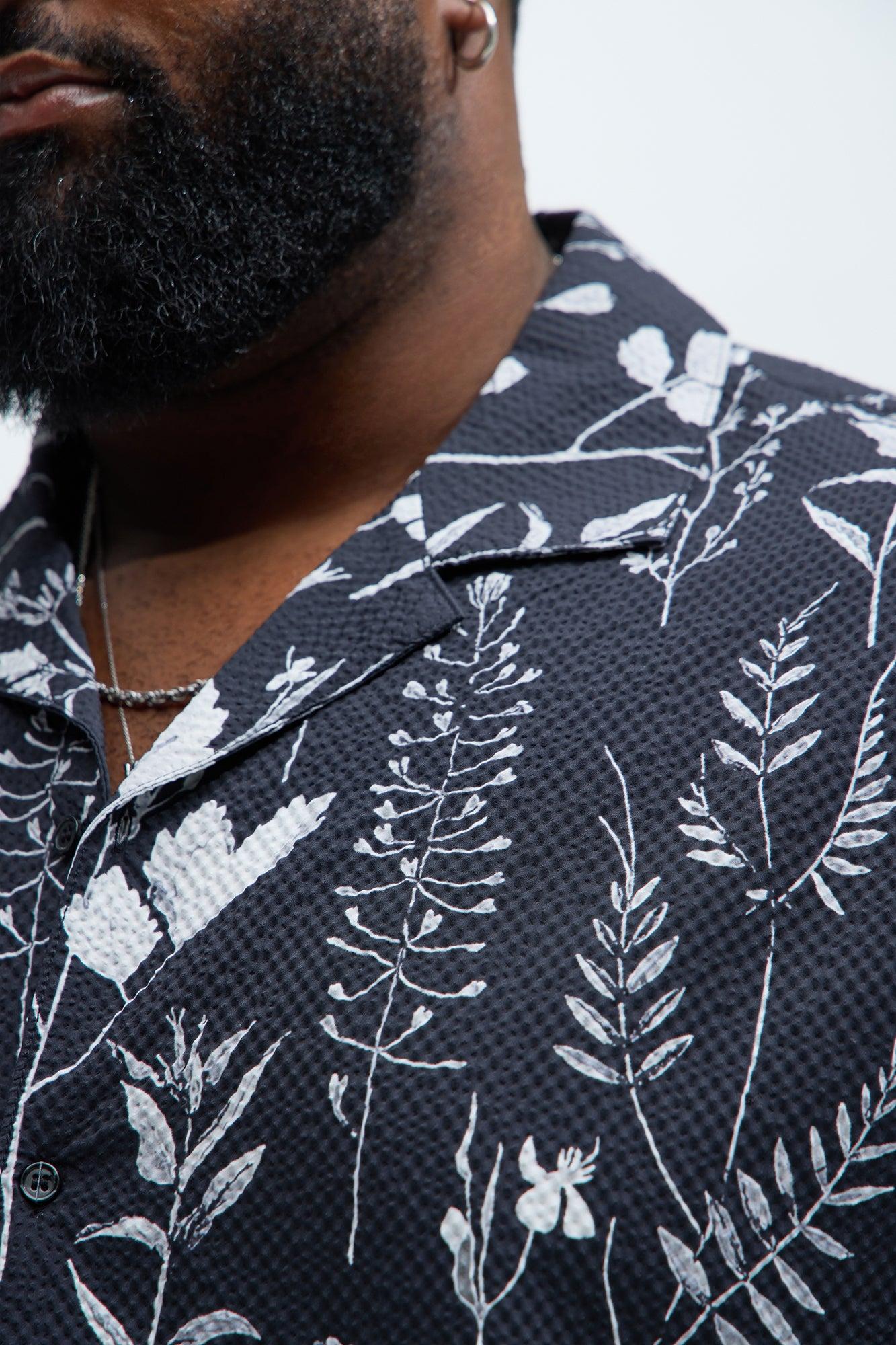 Keany Textured Shirt - Black/White Product Image