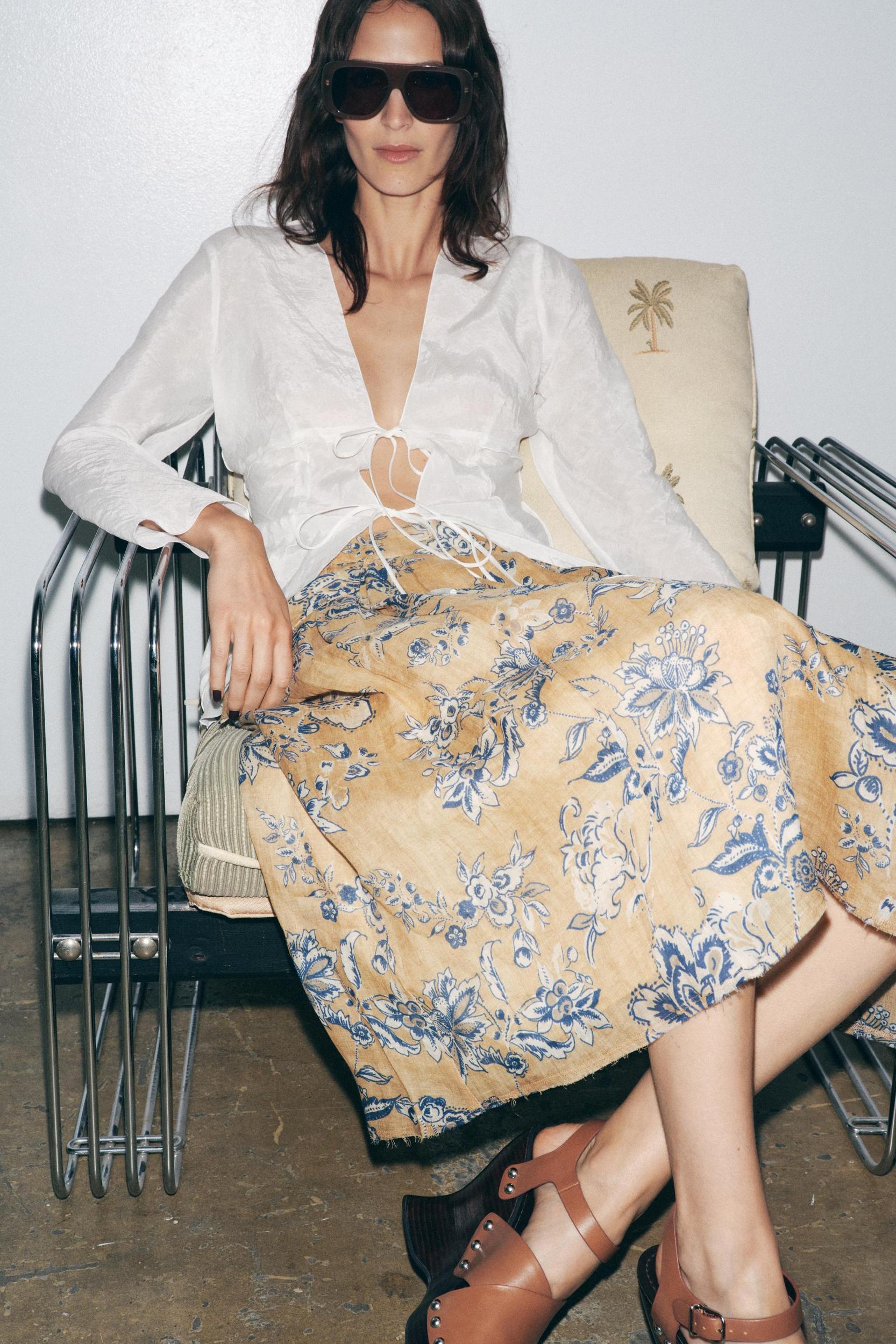 ZW COLLECTION RAMIE FLORAL PRINT SKIRT Product Image