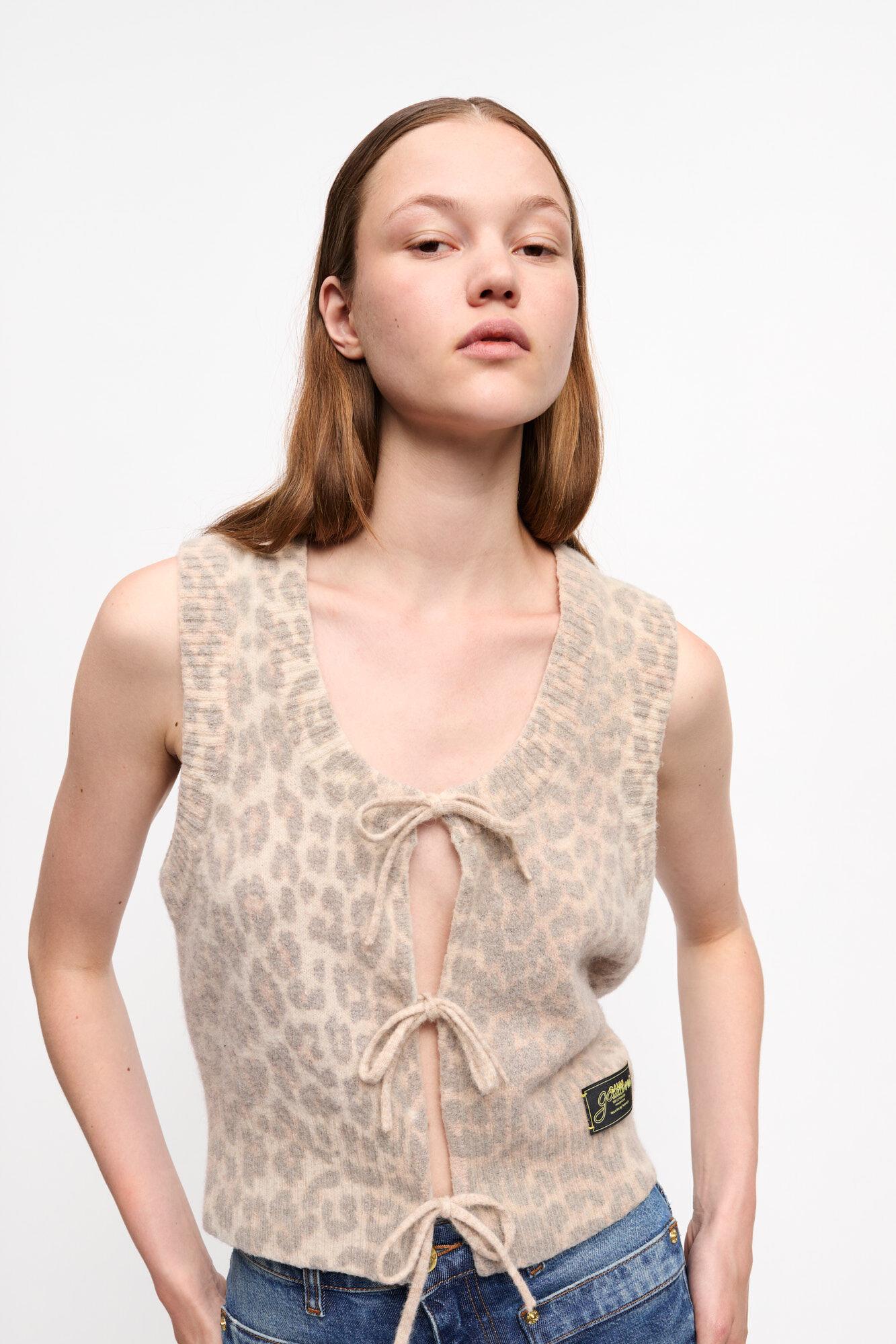 Leopard Tie String Vest Product Image