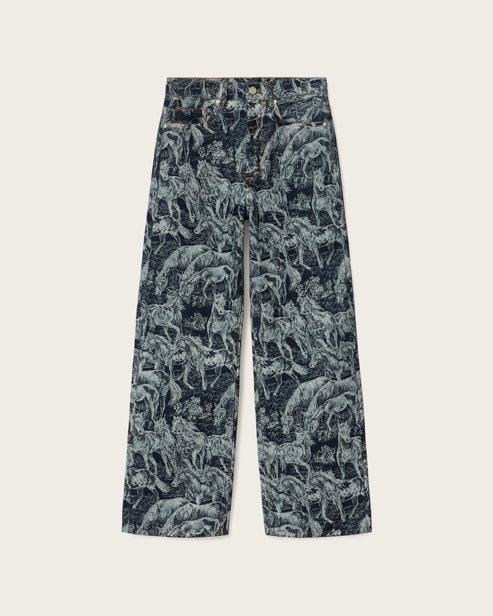 Blake Horse Jacquard Denim Jeans PRINTED INDIGO | ALLSAINTS US Product Image