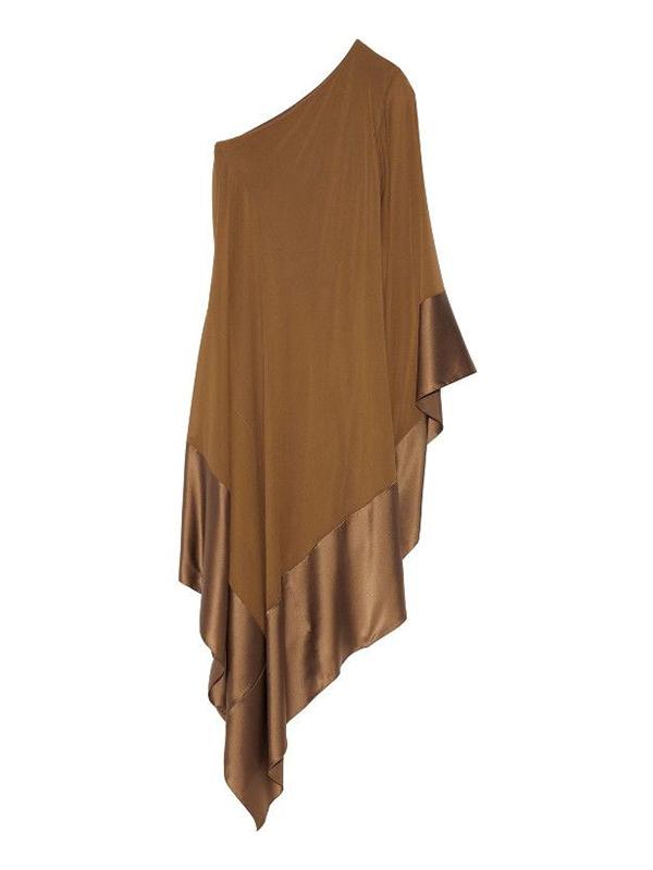 Loose Asymmetric Split-Joint One-Shoulder Maxi Dresses Product Image