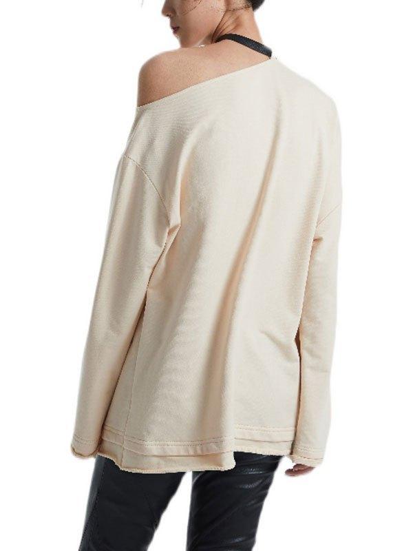 Cold Shoulder Cross Graphic Sweatshirt Product Image