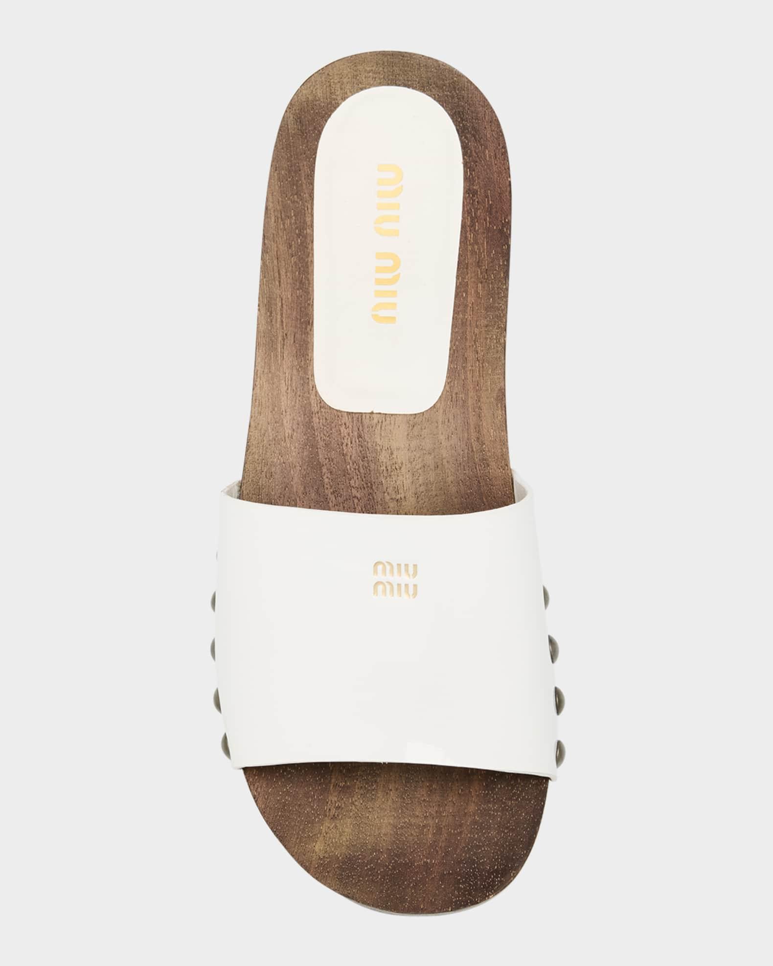 Leather Logo Slide Clogs Product Image