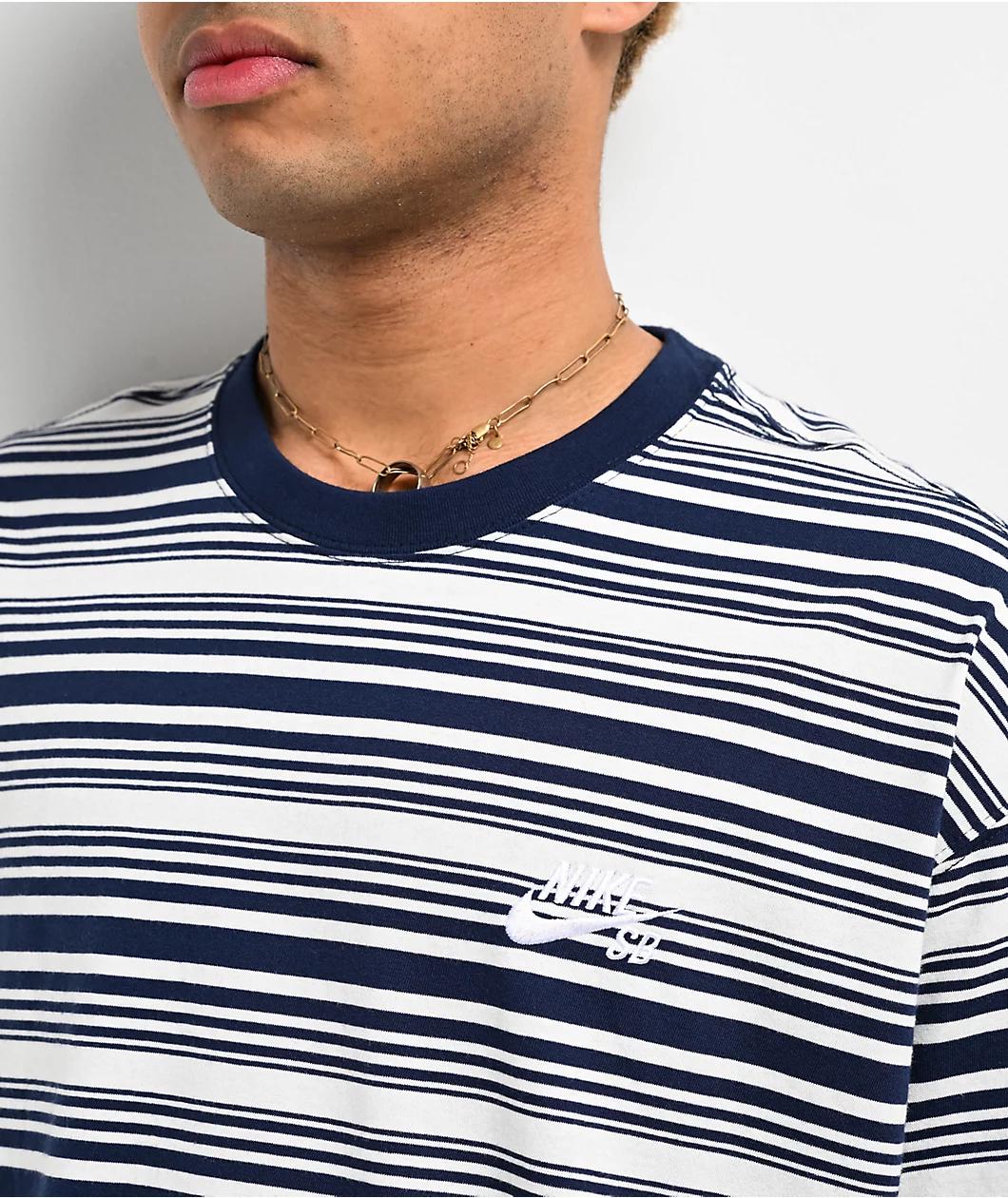 Nike SB Max90 Navy Stripe T-Shirt Product Image