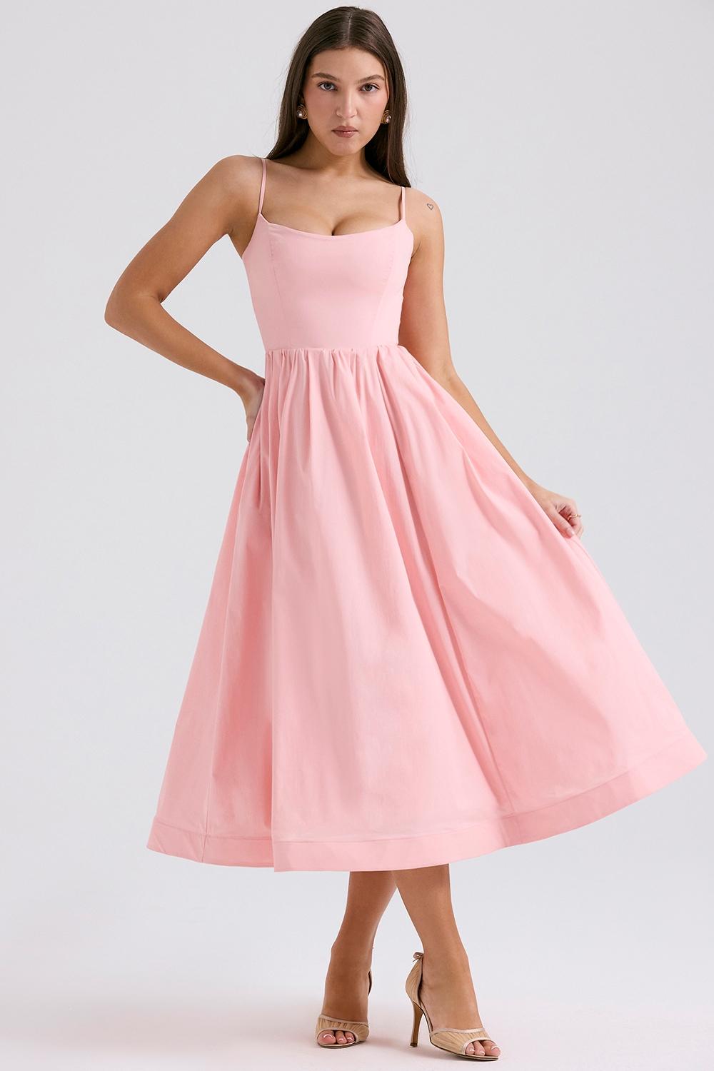 Lolita  rose pink cotton corset sundress Product Image