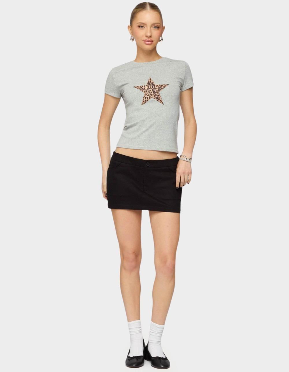 EDIKTED Hayes Twill Mini Skort - BLACK Product Image