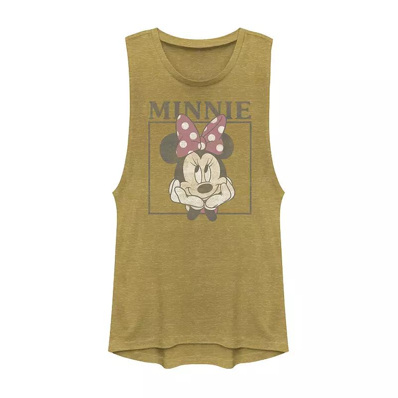 Disney's Minnie Mouse Distressed Framed Portrait Juniors' Muscle Tank Top, Girl's,  Product Image