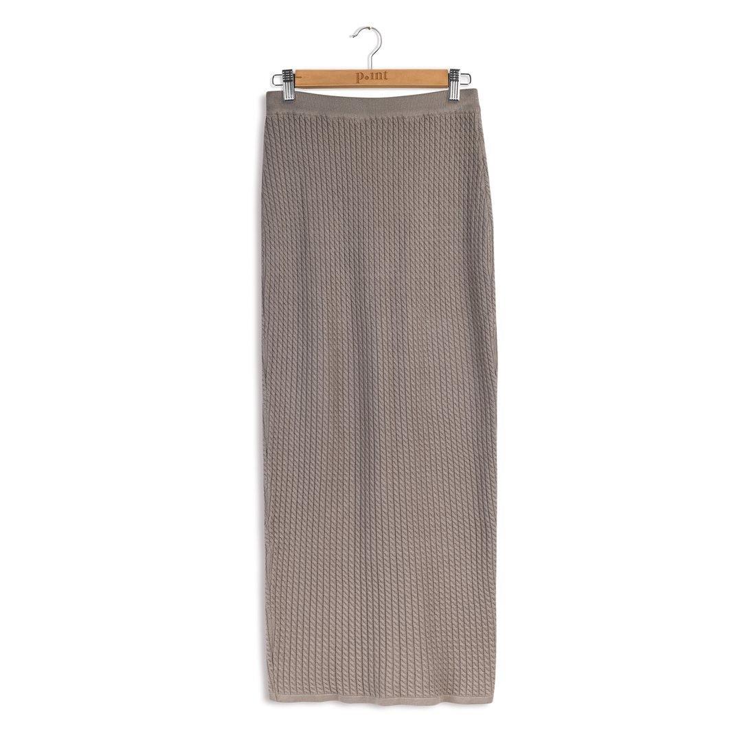 Point Cableknit Straight Maxi Skirt Product Image