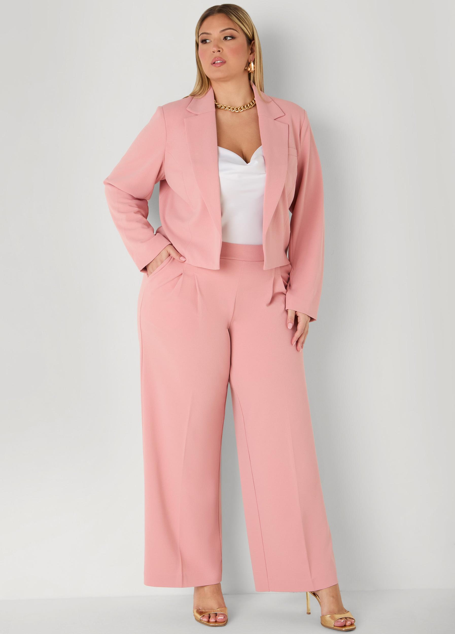Plus Size Open Front Cropped Blazer Ashley Stewart Product Image