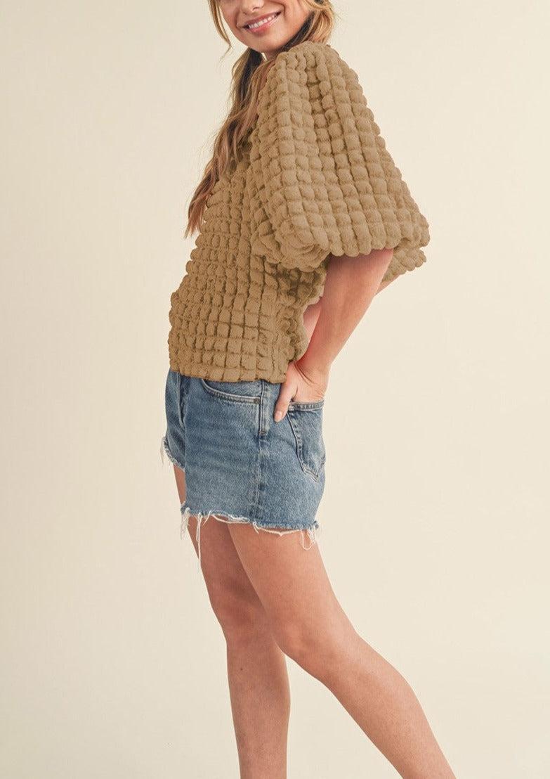 Bubble Sleeve Top Product Image